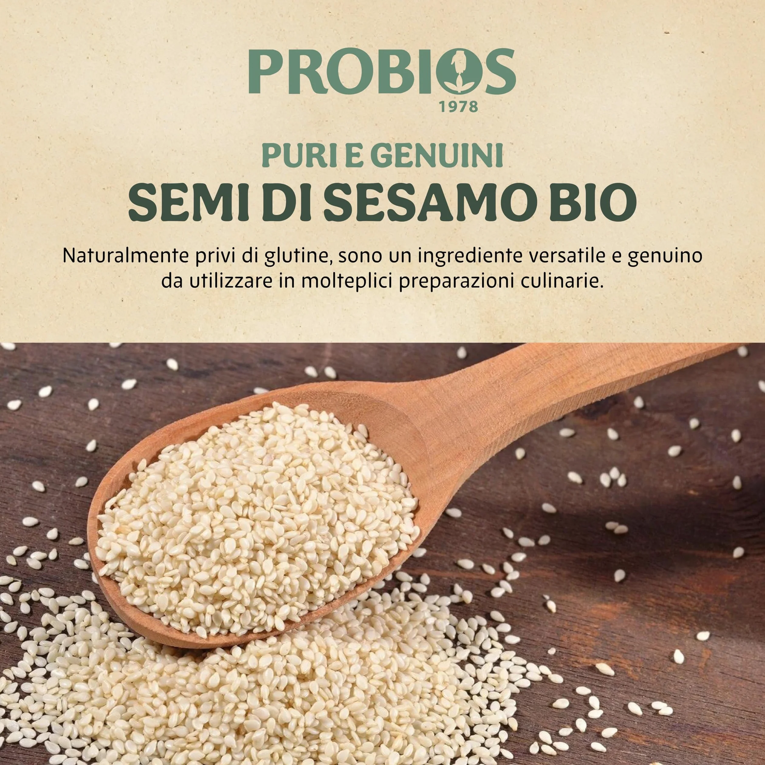 Probios Semi di Sesamo Biologici - Semi di Sesamo Premium per Cucinare, Cuocere al Forno e Guarnire - Senza Glutine, Naturale e Versatile - Confezione da 5 kg