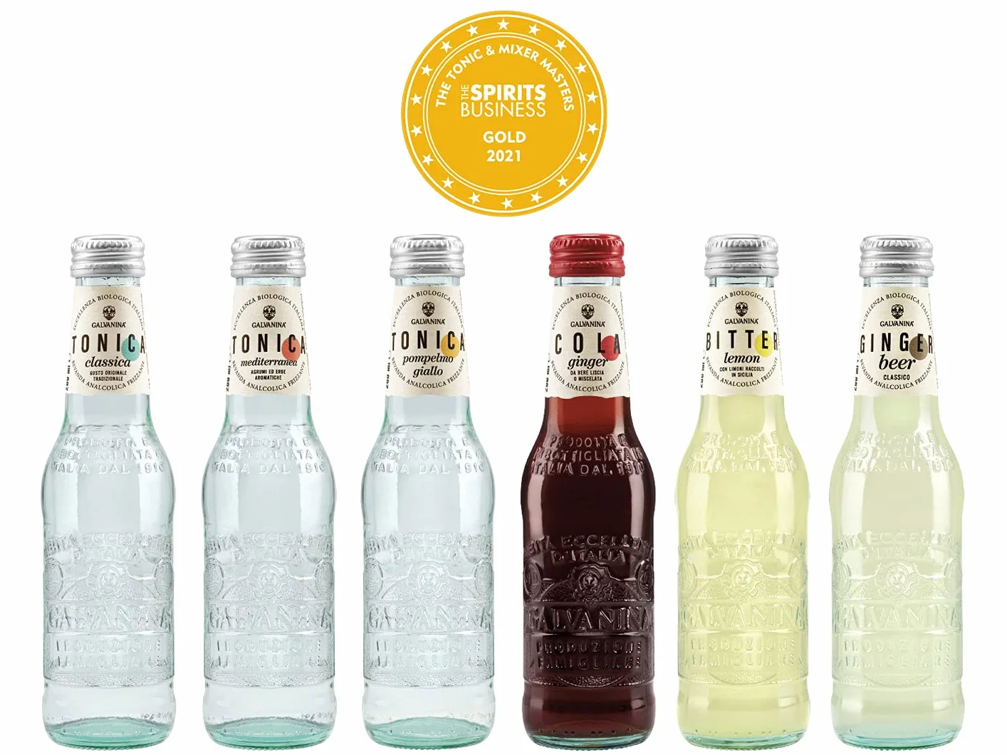 GALVANINA - 24 x TONICA classica in vetro 200 ml | Tonica BIOLOGICA prodotta in Italia