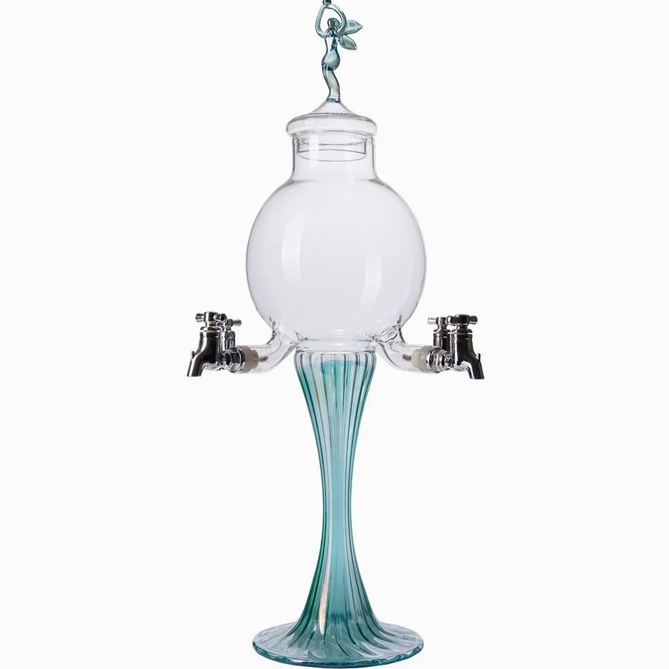 ALANDIA Assenzio Fontana Fata Verde Vetro 4x Bicchiere | 4x Cucchiaio |1x Zucchero