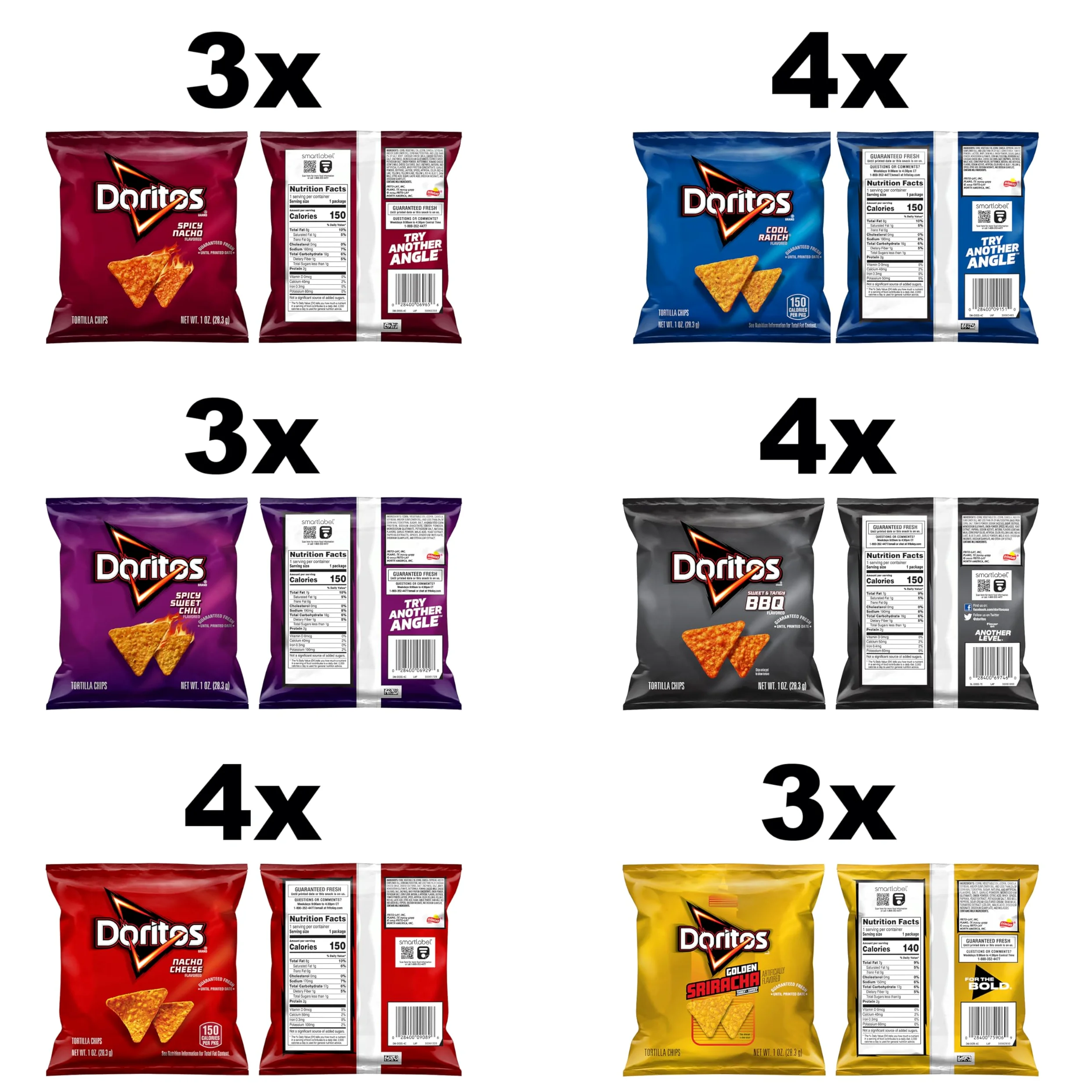 Doritos 21 tortilla chips aromatizzate
