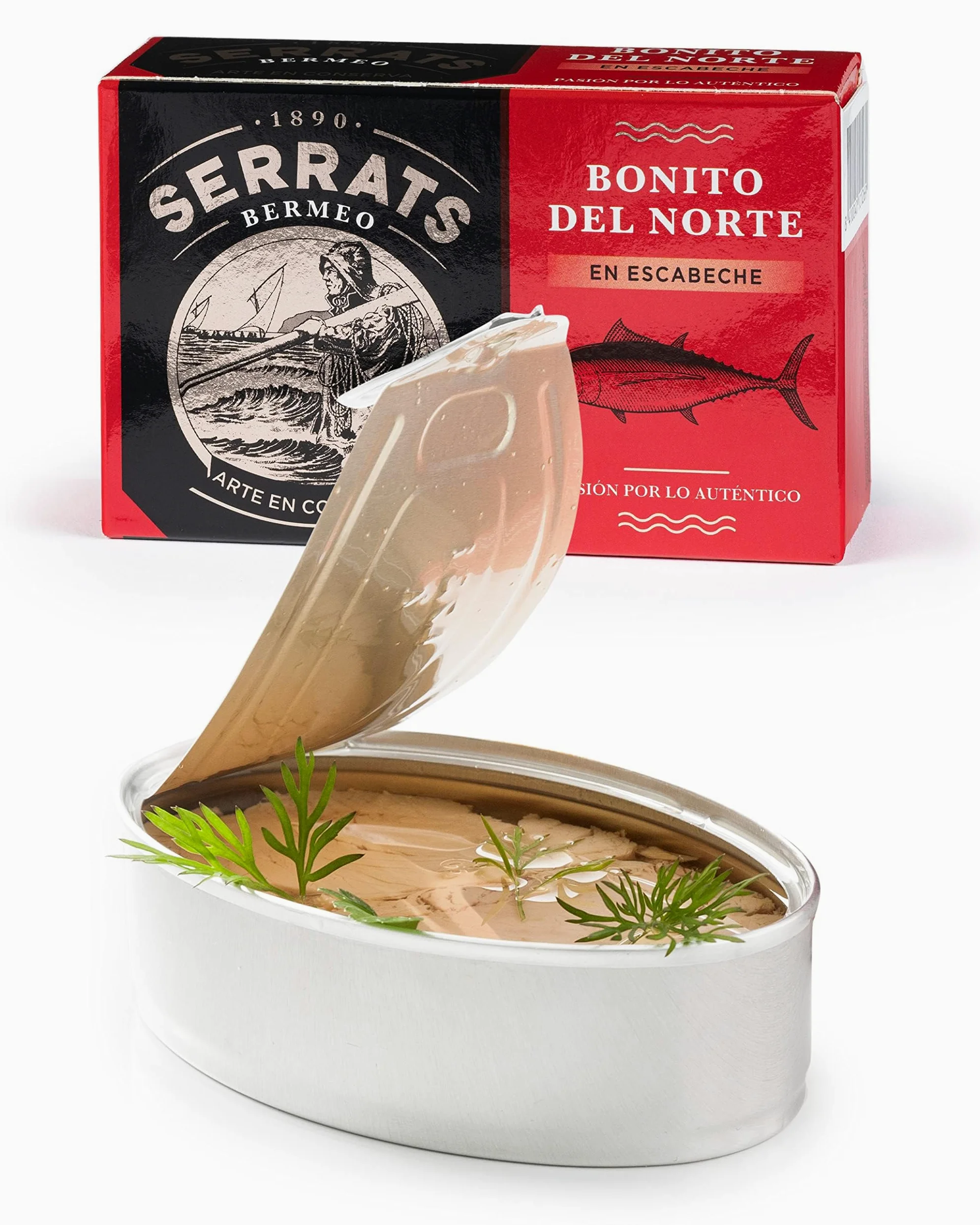 CONSERVAS SERRATS - Tonno Bianco del Cantabrico in Marinata Artigianale - 12 Lattine x 112g (Totale: 1344g) - Ricetta Tradizionale con Paprica - Senza Glutine - Ricco di Omega 3 – Gourmet