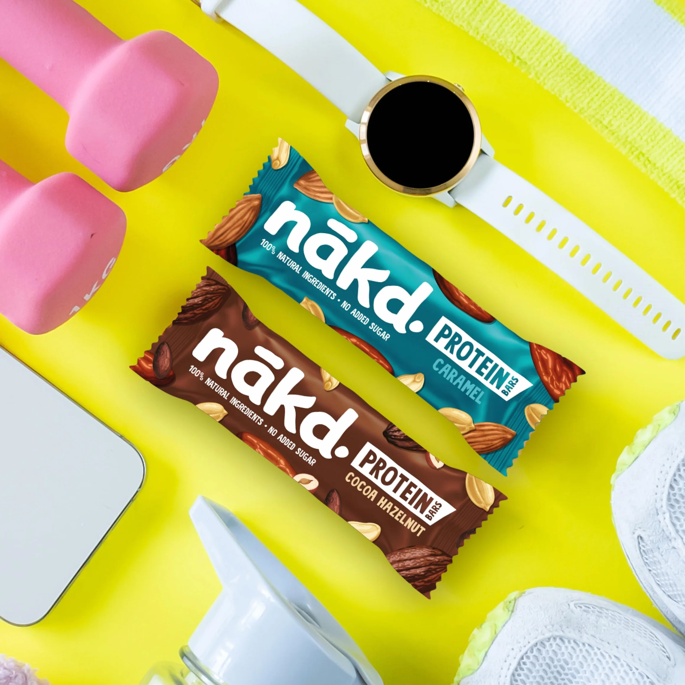Nākd. Protein Confezione Mista | Barrette Proteiche | 7g di Proteine Vegetali | 100% Ingredienti Naturali | Senza Zuccheri Aggiunti | Vegan | 16 x 45g | 720g