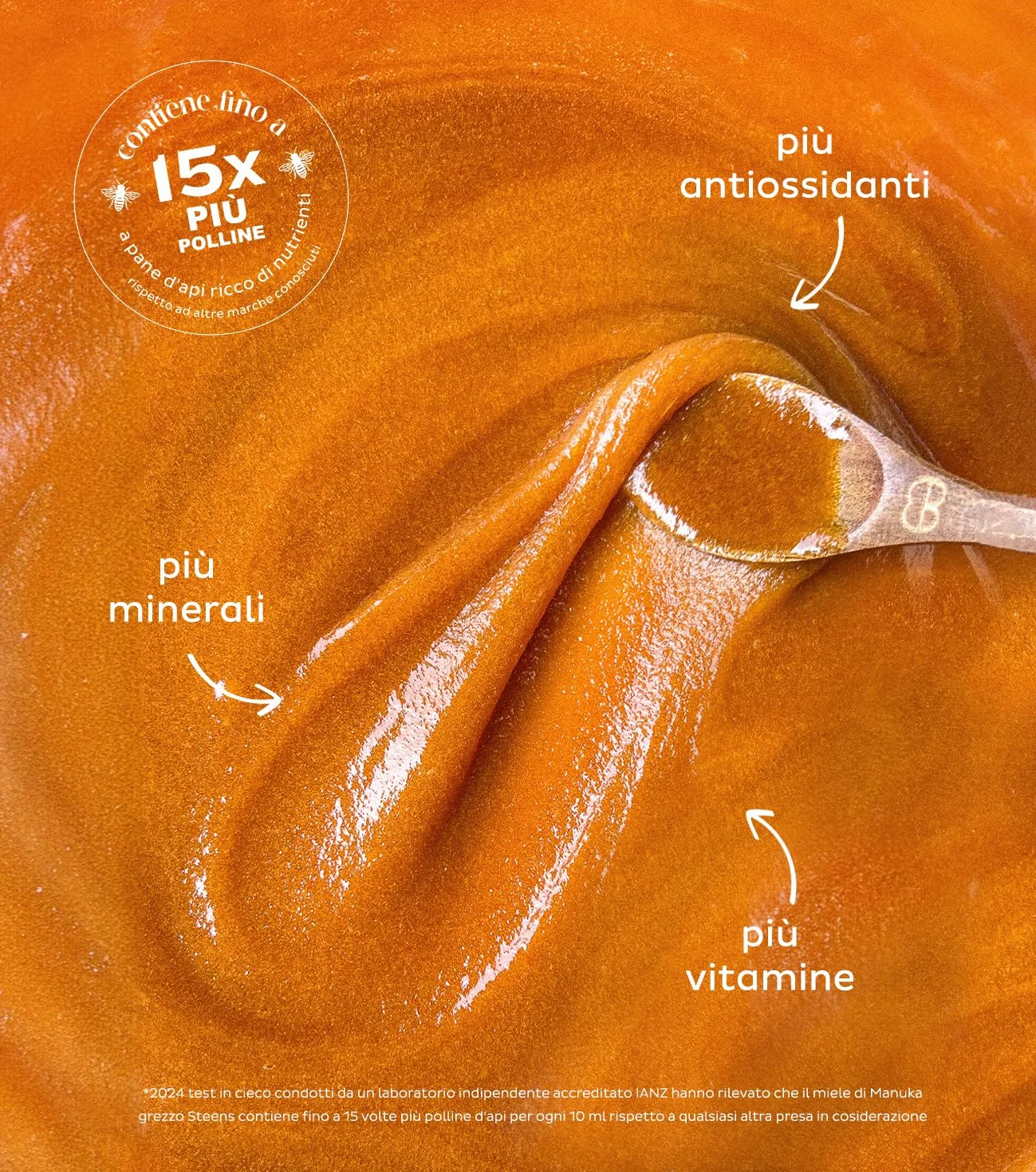 Steens Miele di Manuka - MGO 400+ - Puro Miele Manuka grezzo 100% certificato UMF 13+ - Invasettato e sigillato in Nuova Zelanda - Manuka Honey - 500 g