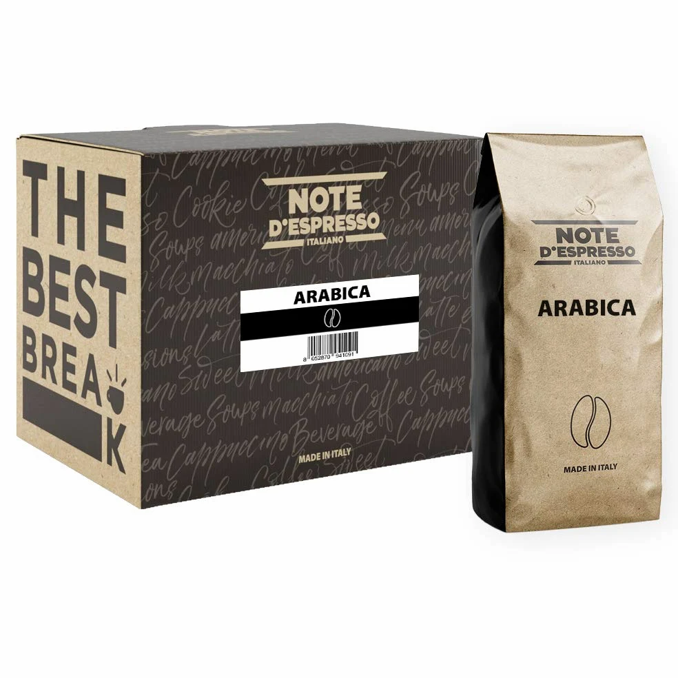 Note D'Espresso Arabica, Miscela di Caffe Torrefatto in Grani, 2 kg, Confezione da 2 x 1000 g