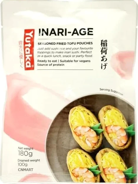 Yutaka Inari - Buste per sushi e tofu fritto stagionato, 10 pezzi, 180 g (confezione da 2)