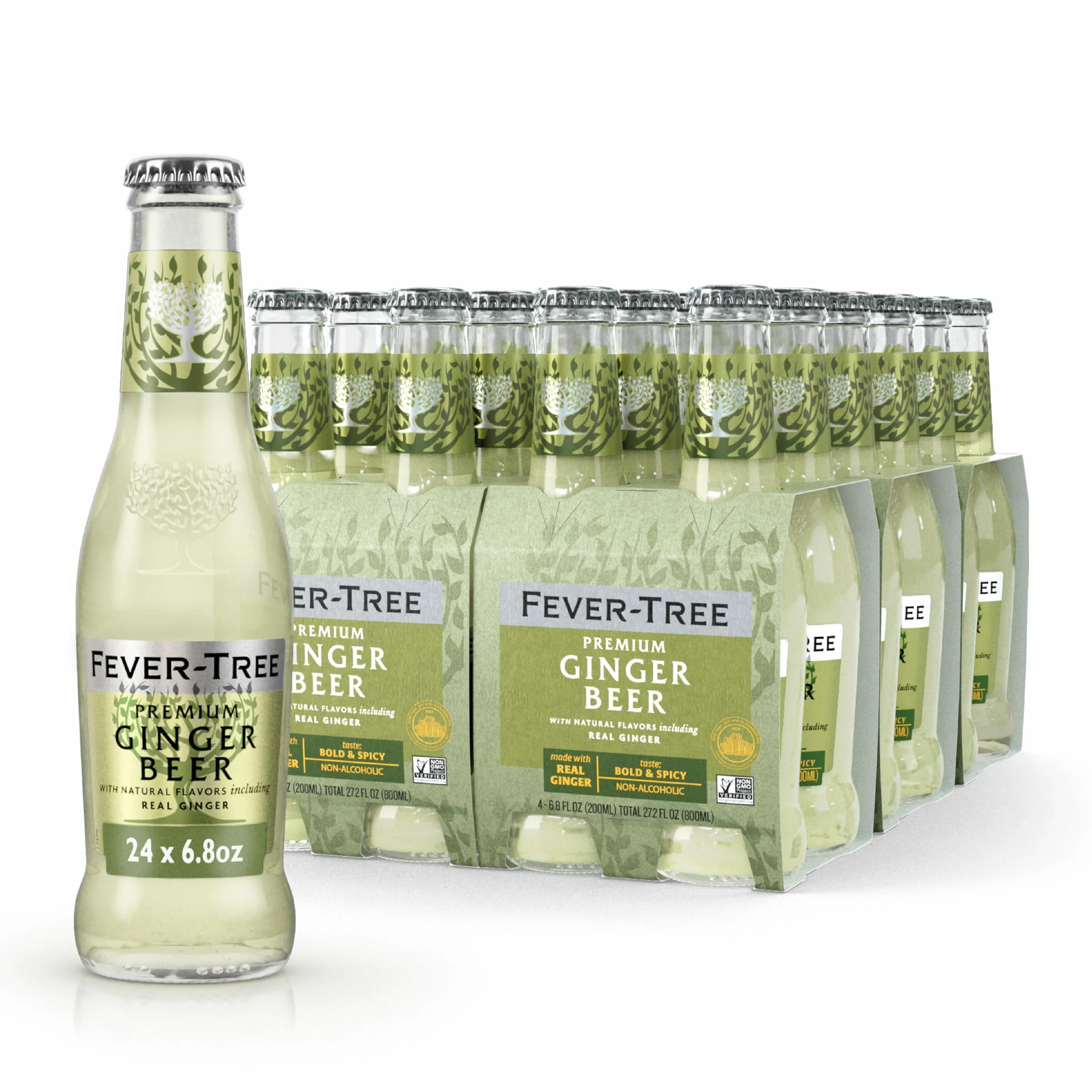 Fever-Tree Premium Ginger Beer, 6.8 Ounce Glass Bottles (Pack of 24)