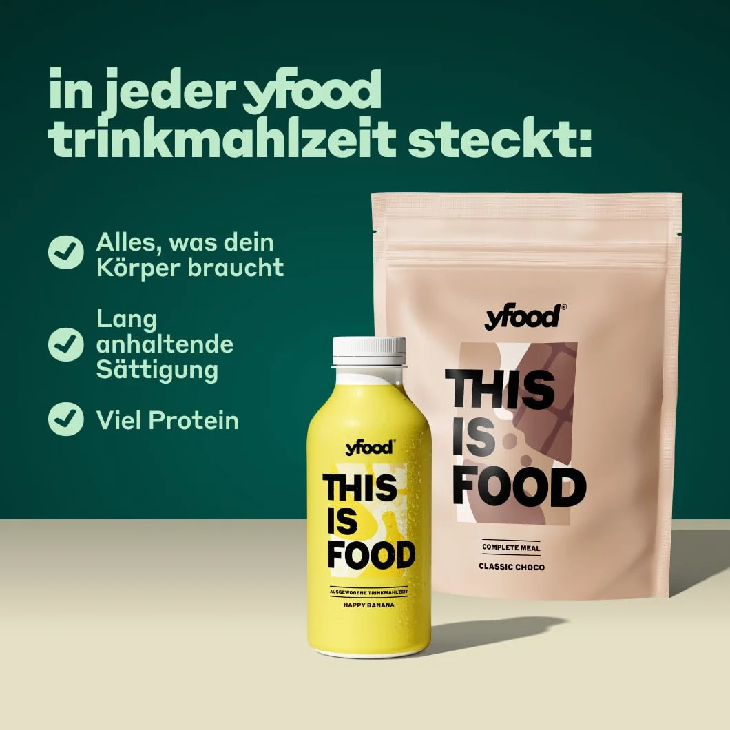 yfood Caffè - 12 pasti da 400 kcal in polvere - 26 g di proteine, vitamine e minerali - Gusto: caffè