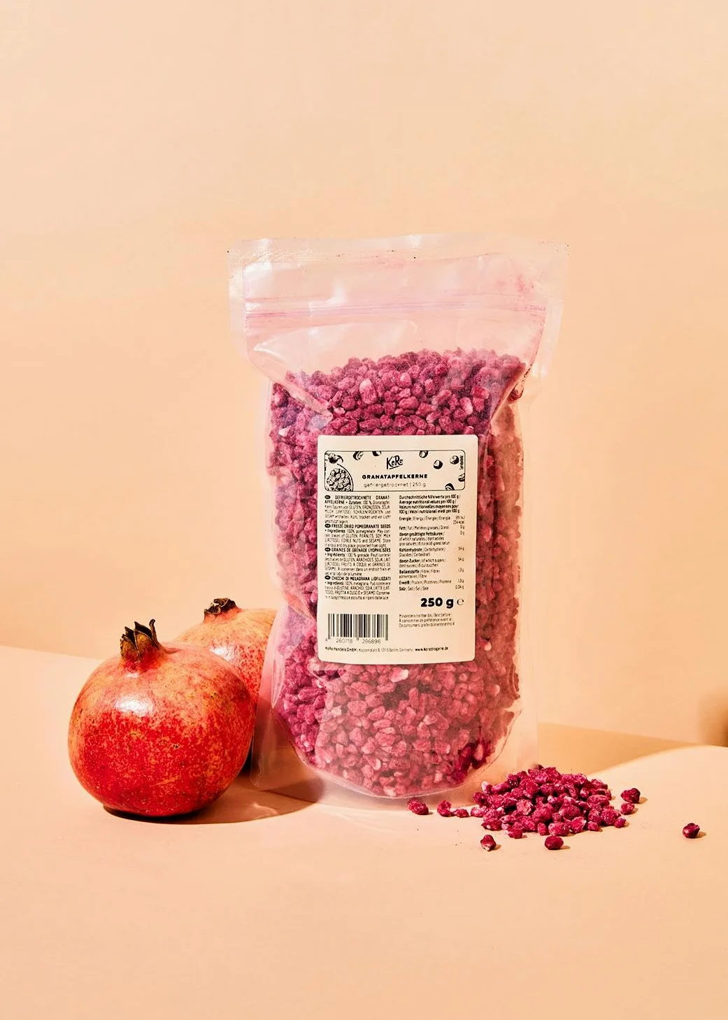 KoRo - Chicchi di melograno liofilizzati 250 g - Naturali e non trattati - Dolci e croccanti - Senza zuccheri aggiunti*