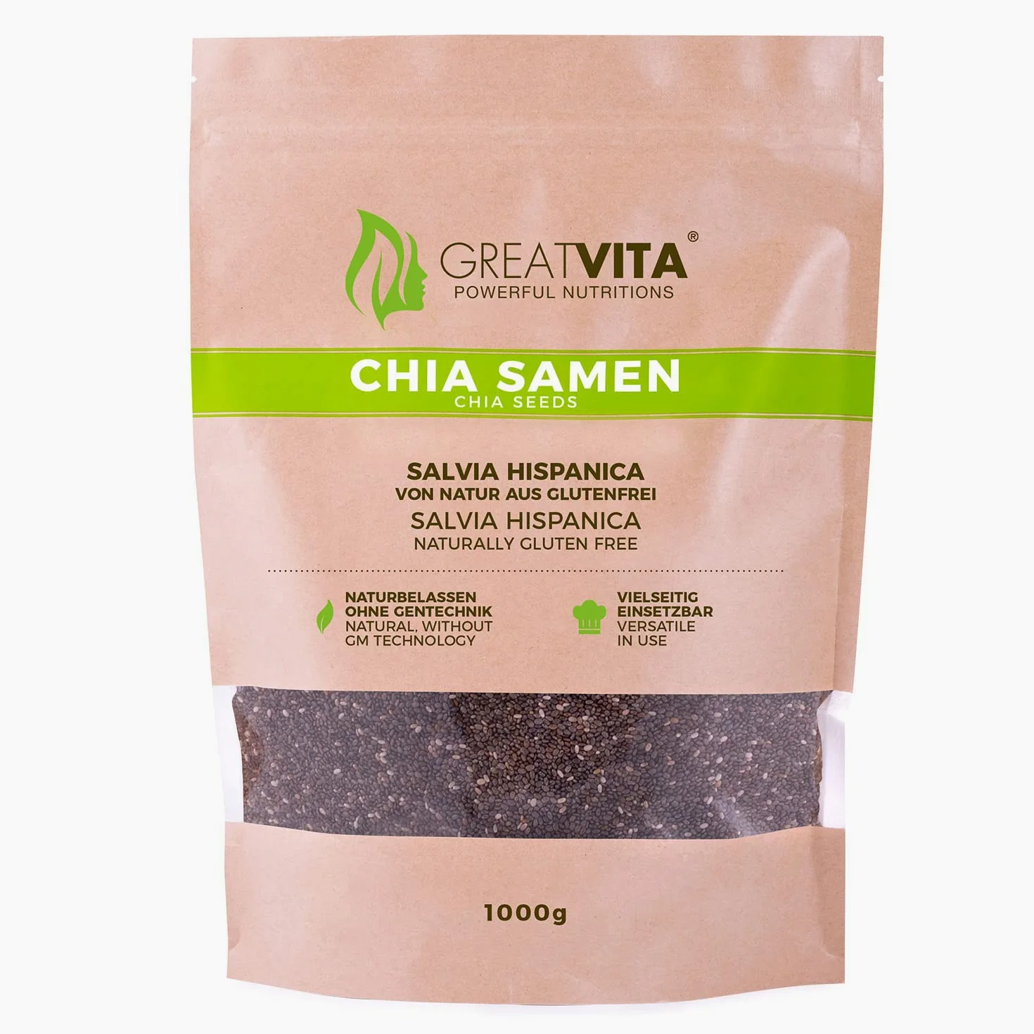 Semi di chia GreatVita, (1 x 4000 g) naturali non OGM