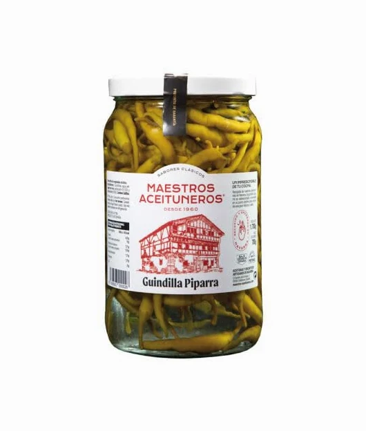 Peperoncini piparra in barattolo di vetro, peso sgocciolato 700 g