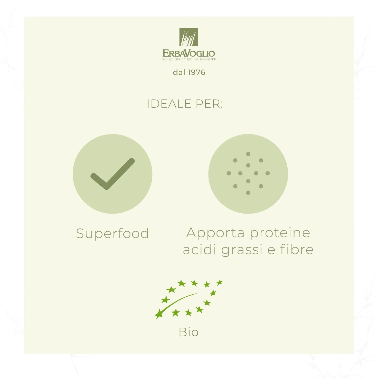 Erbavoglio Alimento Biologico - Semi di Chia - 450 gr - Superfood che apporta proteine, acidi grassi e fibre