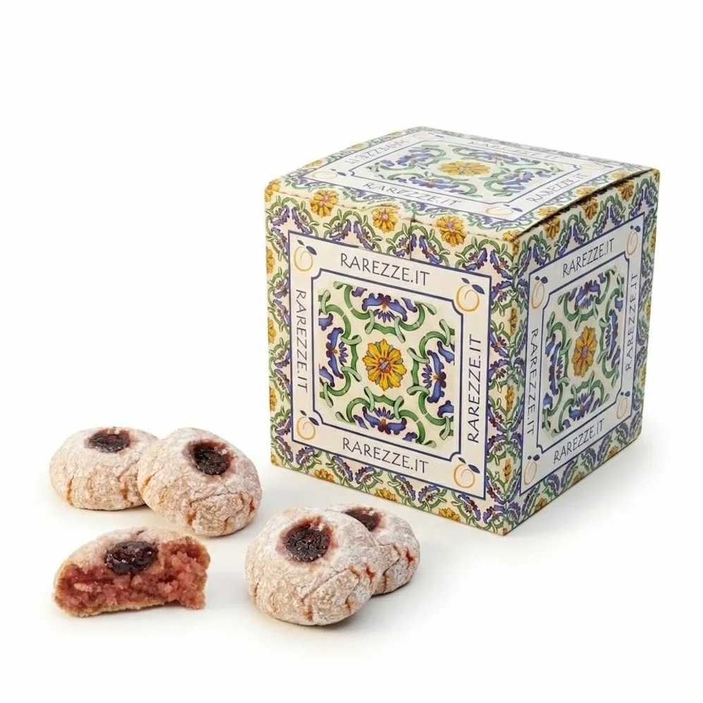 RAREZZE | Biscotti di Pasta di Mandorla Siciliana al GELSO | Deliziosa confezione regalo (kg.1) | Dolci tipici di Sicilia | Preparazione artigianale | Spediti appena sfornati !