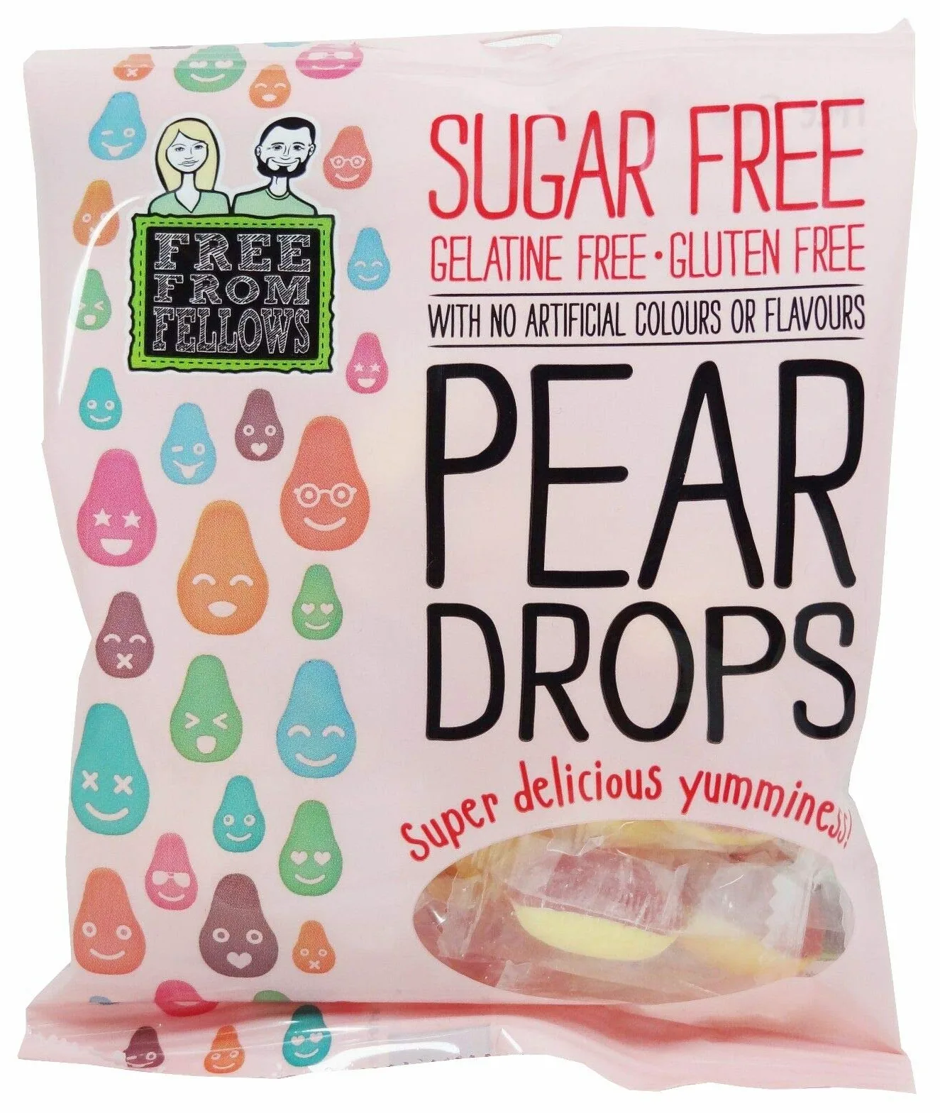 3 x Free From Fellows Sugar Free Pear Drops Sweets 70g