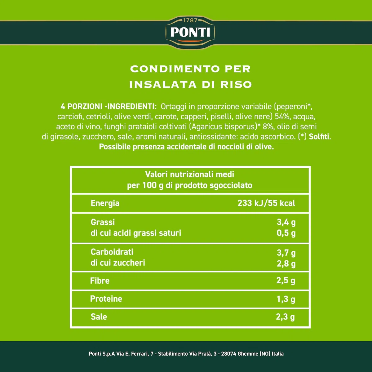 Ponti, Insalata Per Riso Bis Peperlizia, Insalata di Riso Ricca di Sapori e di Ingredienti di Qualità Freschi, 100% Made in Italy, 350 g (Confezione da 2)