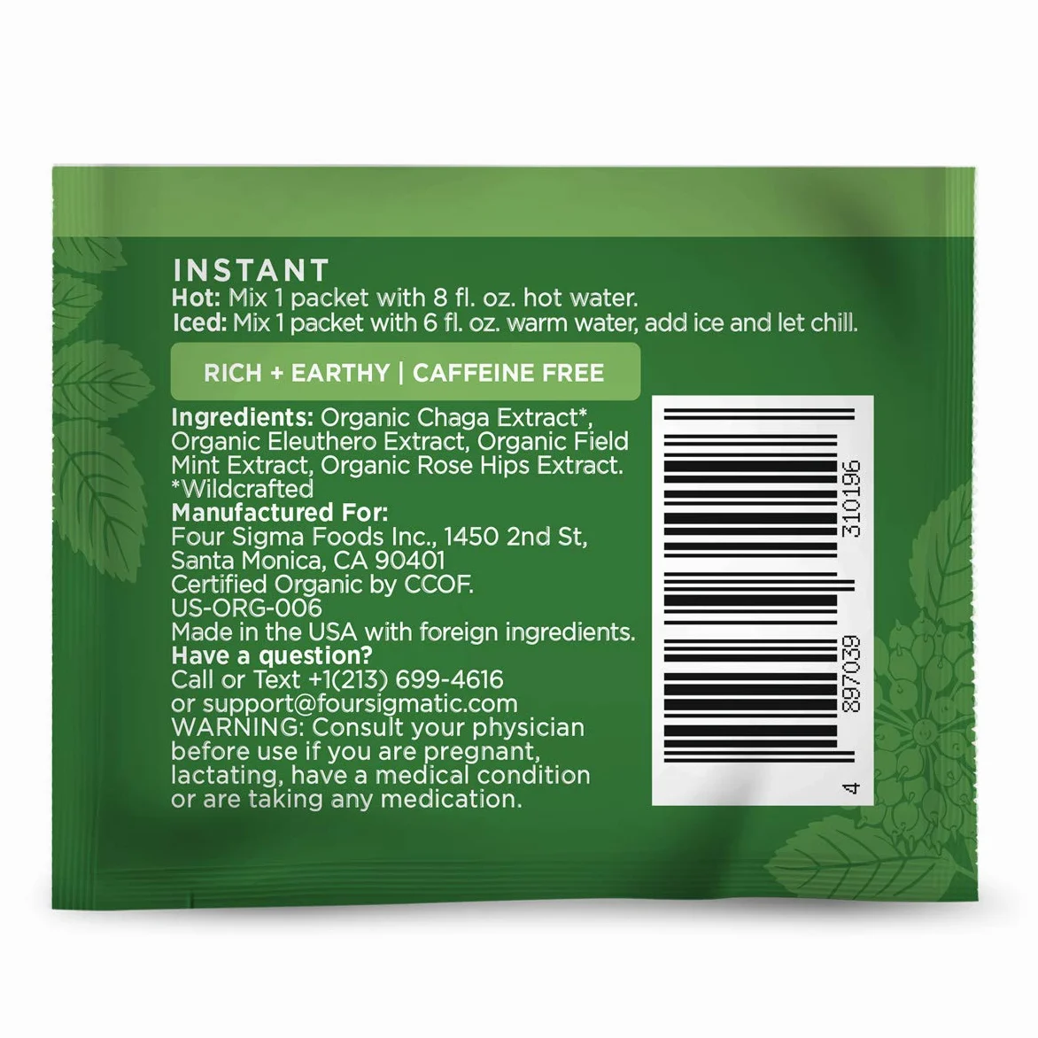 FOUR SIGMATIC Mushroom Elixir Mix with Chaga 20 x 3 g bustine 60 g
