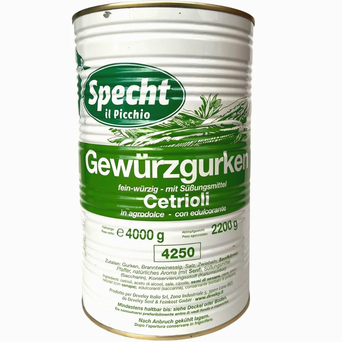 Cetrioli in Agrodolce Il Picchio Latta da 4250 ml Cetrioli In Latta Food Service