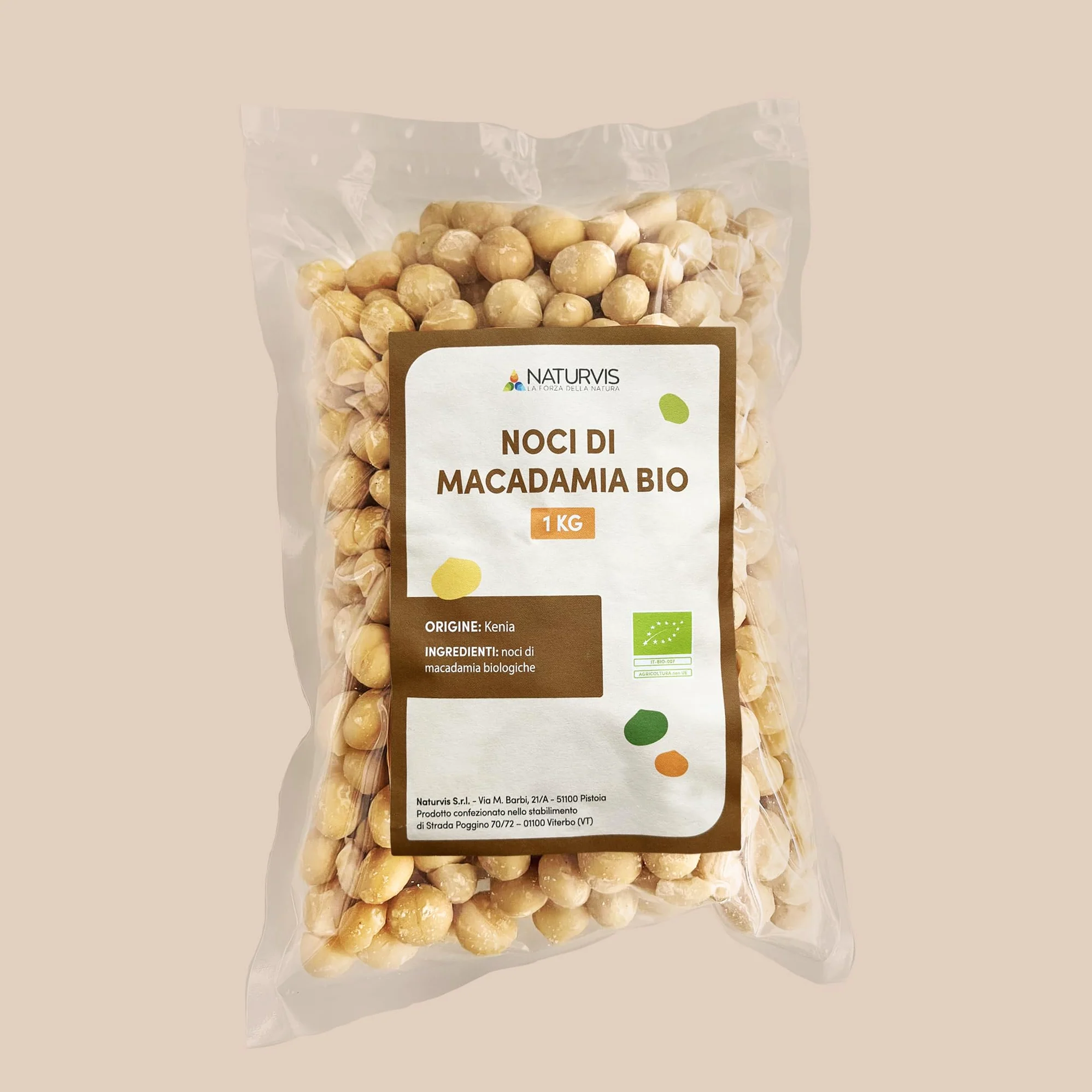NATURVIS, NOCI di MACADAMIA - Biologiche Crude, 1kg, Senza Sale Aggiunto, Non Tostate – Qualità Premium