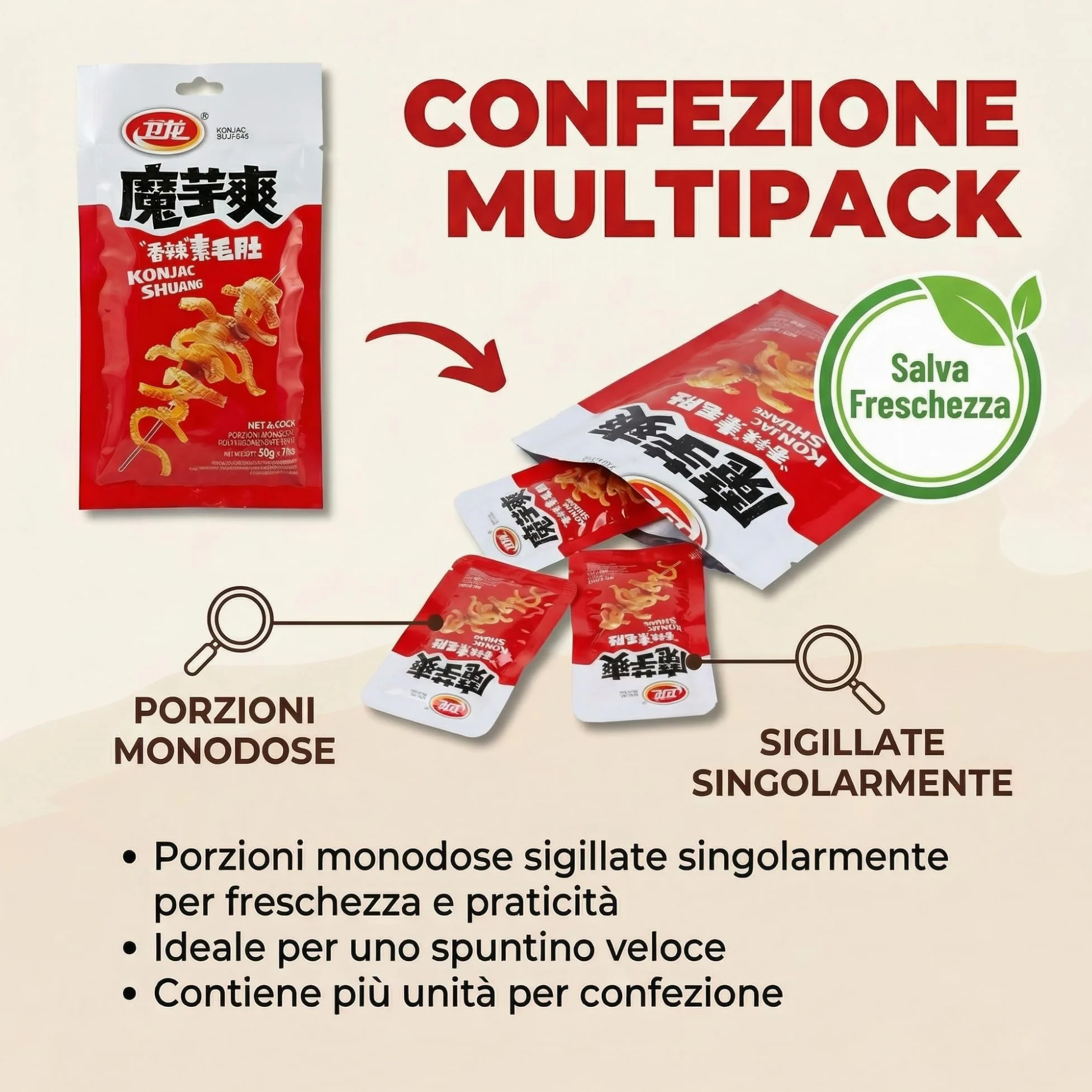 Mix Konjac Shuang 3 Gusti - Snack Cinesi Piccanti (Sour&Hot, Hot&Spicy e Szechwan Taste)