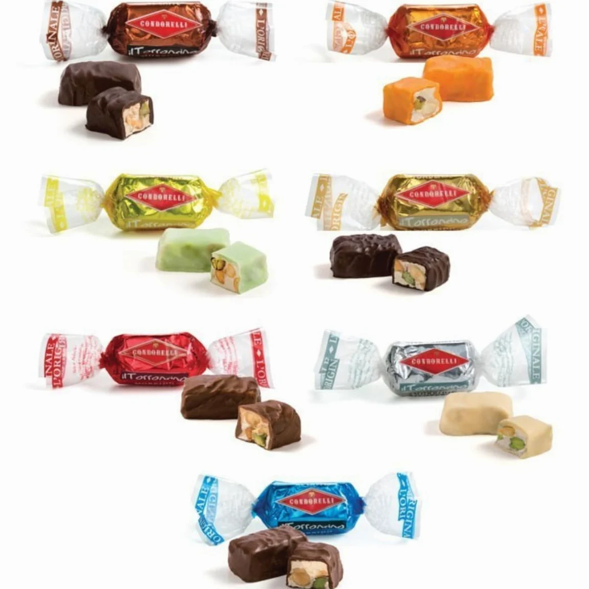 Torroncini Condorelli Gusti Assortiti Sfuso da 1 kg Sacchetto Torrone Natale