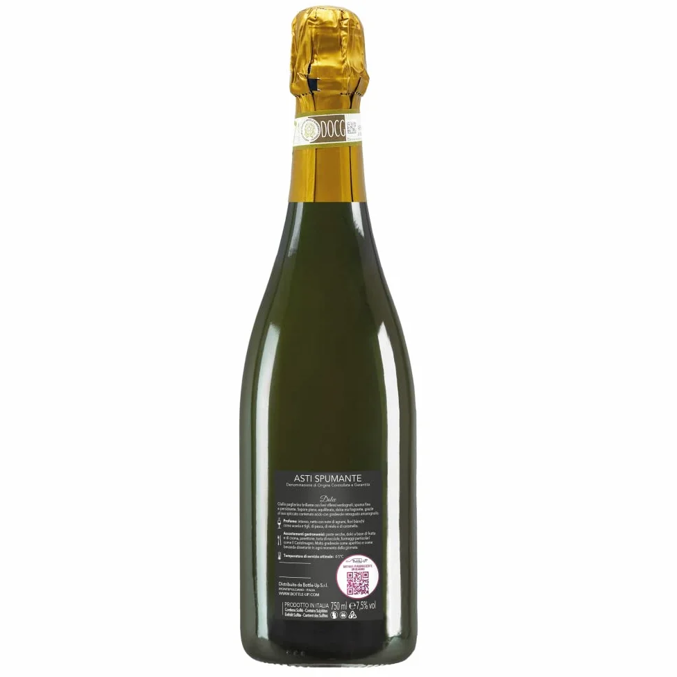 Bottiglia di spumante dolce Asti DOCG con etichetta personalizzata - Idea regalo esclusiva e originale per uomo, festa del Papà, festa del Nonno, nuova nascita, compleanno e Natale. (Foto e Testo)