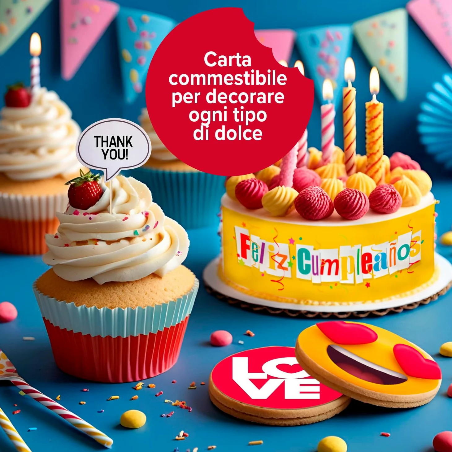 dekora – 25 Fogli A4 di carta commestibile per stampante alimentare | Decorazioni commestibili per torte | Senza zucchero, senza glutine, senza E171 compatibile con stampanti inkjet