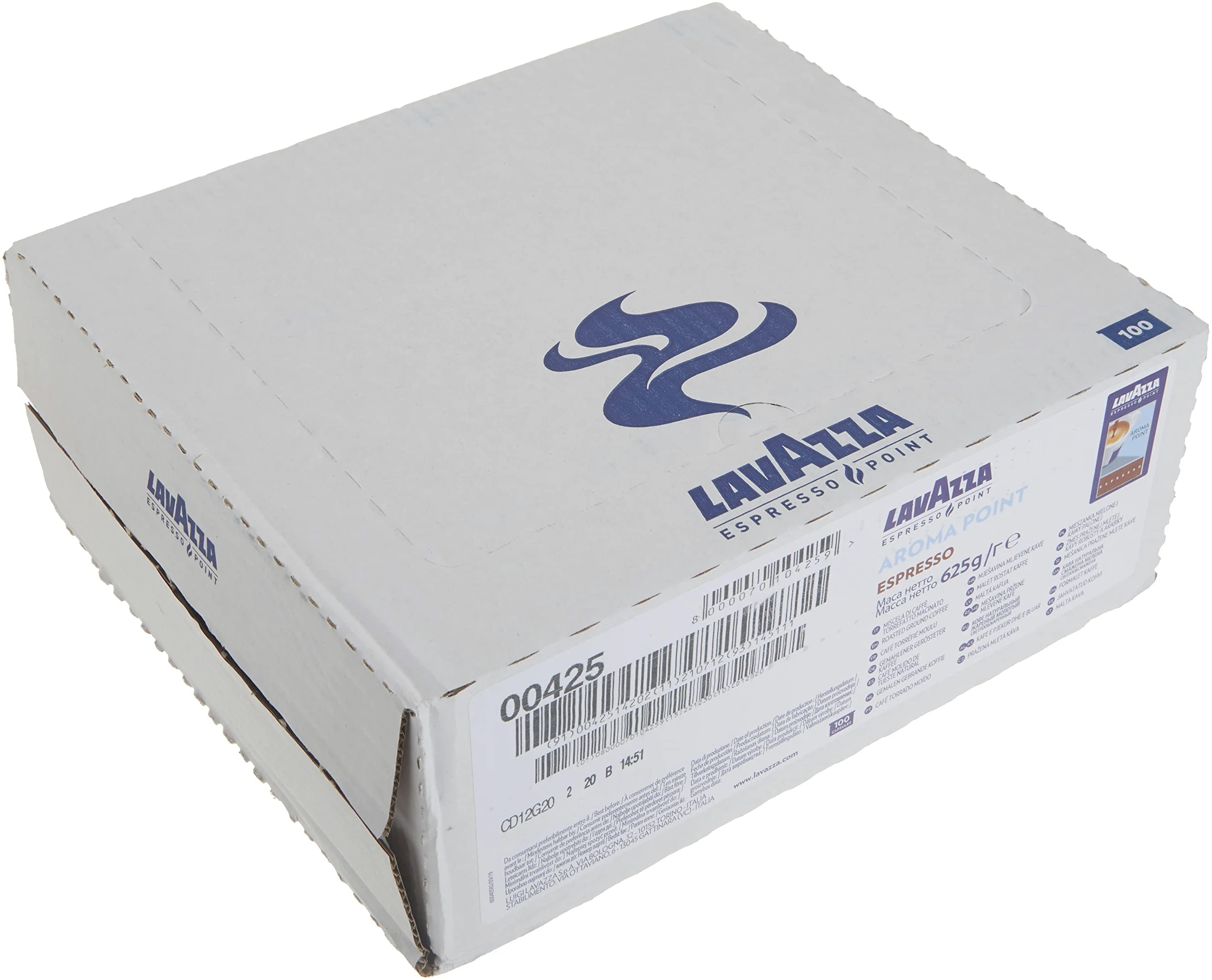 Lavazza, Espresso Point Aroma Point, 100 Capsule Caffè, Ideali per un Espresso Pieno ed Equilibrato, dal Gusto Dolce e Intenso, Arabica e Robusta, Tostatura Media, 50 Astucci da 2 Capsule
