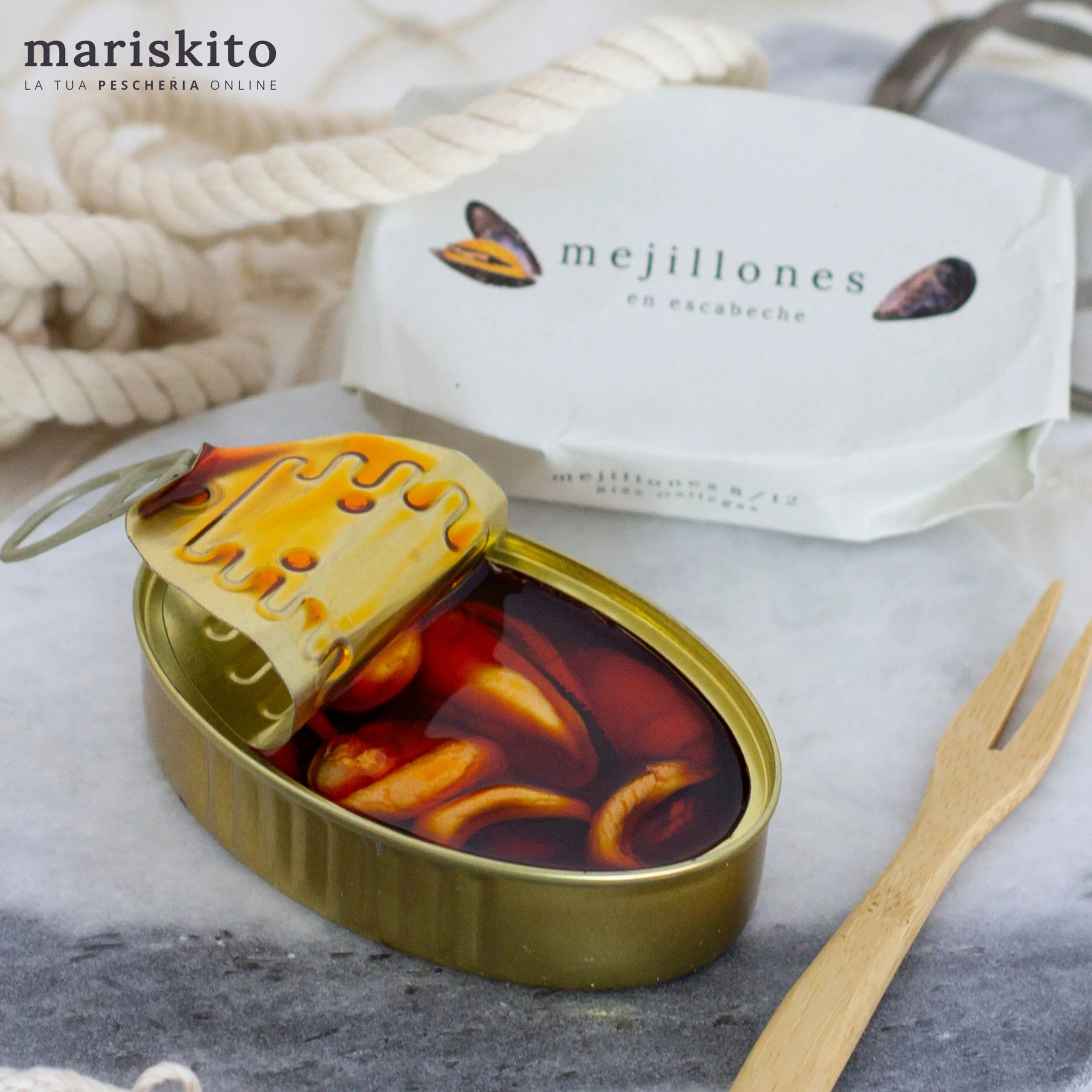 MARISKITO | Pack La Mar di Marinaio - 6 Conservas Gourmet - Lattine di conserve galiziane - Scatola regalo - Assortimento di prodotti gastronomici