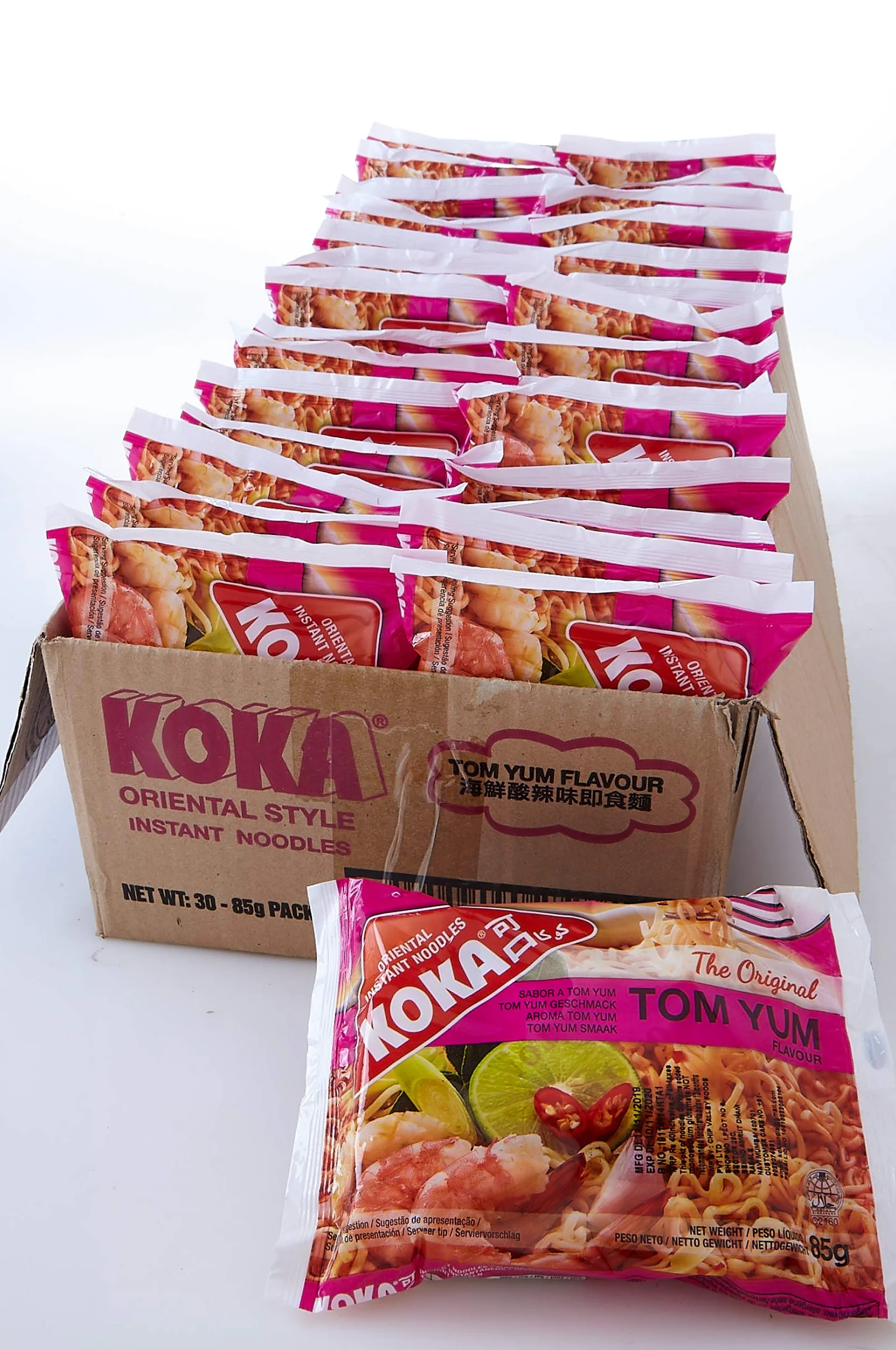 Koka Oriental Instant Noodles The Original Tom Yum Flavour (Pack Of 85G X 30Pcs)