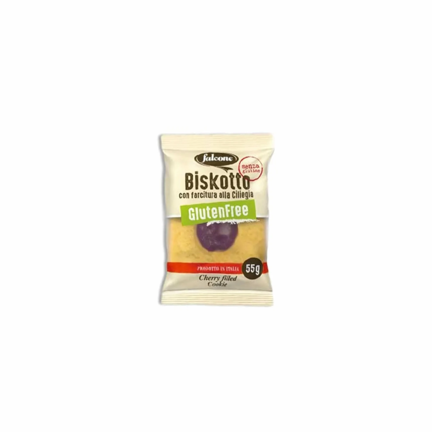 Falcone® | Biskotto® | Cofanetto di Biscotti Senza Glutine Assortiti | 24 Biscotti Gusti Cacao, Crema Latte, Ciliegia, Albicocca Senza Glutine - 1320 Gr