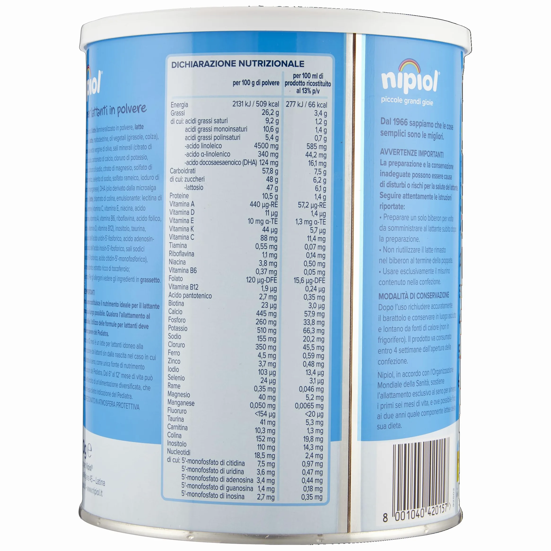 Nipiol Latte in Polvere Stage 0-12 Mesi - 800 g