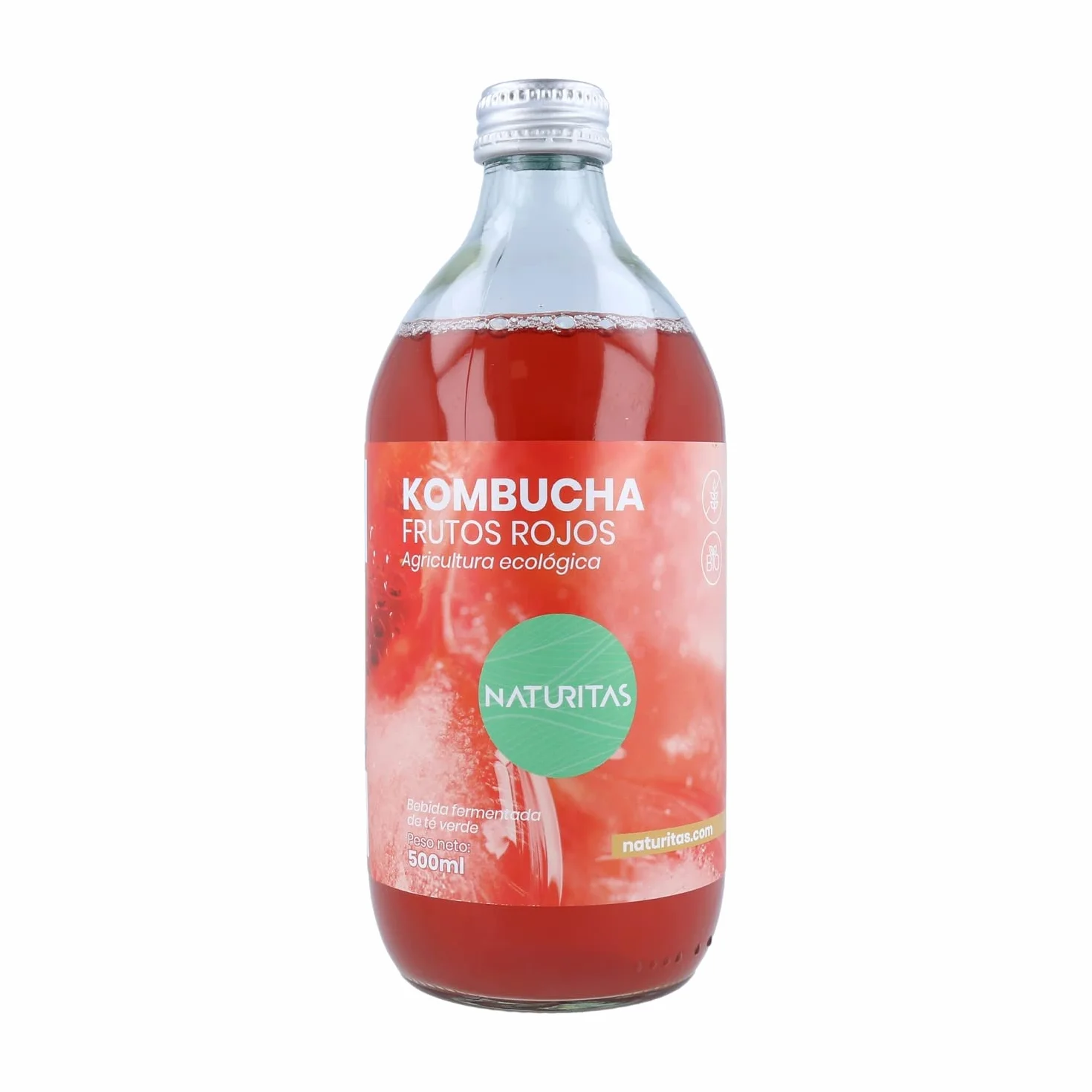Kombucha ai Frutti Rossi Bio 500ml Naturitas Essentials | Bevanda frizzante rinfrescante | Aiuta la digestione e il sistema immunitario | Senza glutine
