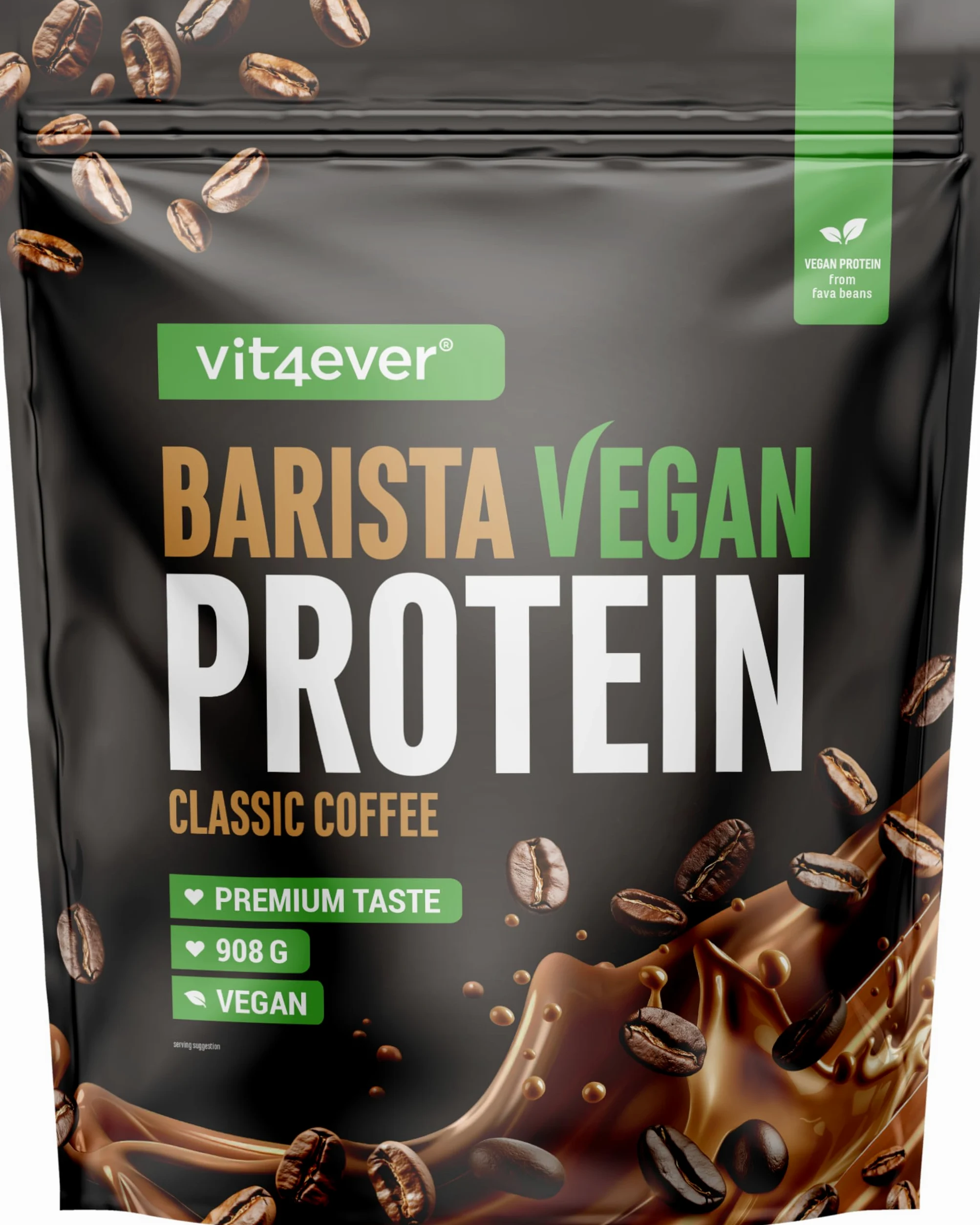 Barista Protein Coffee - Cremoso caffè proteico a base vegetale con fino a 24 g di proteine per porzione - con vero caffè, caffeina, pochi zuccheri e grassi, senza soia - (908 g, Classic vegan)