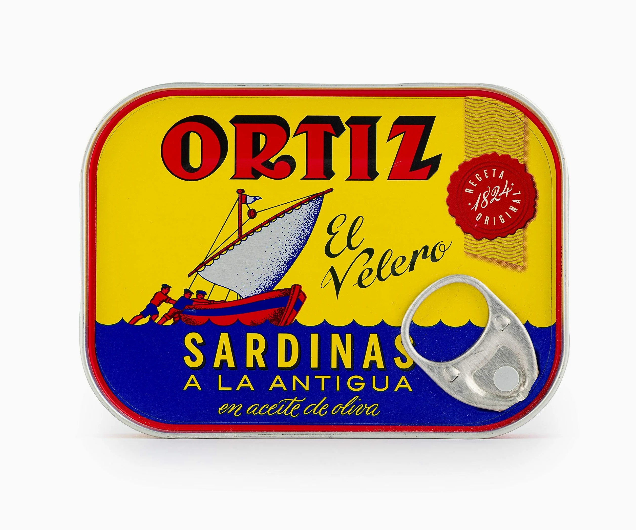 Sardine Ortiz in olio d'oliva | Confezione da 4 | Sardinas A La Antigua | El Velero | Importato dalla Spagna | Selvatico catturato e selezionato a mano | Premium tutto naturale | Pesce gourmet in