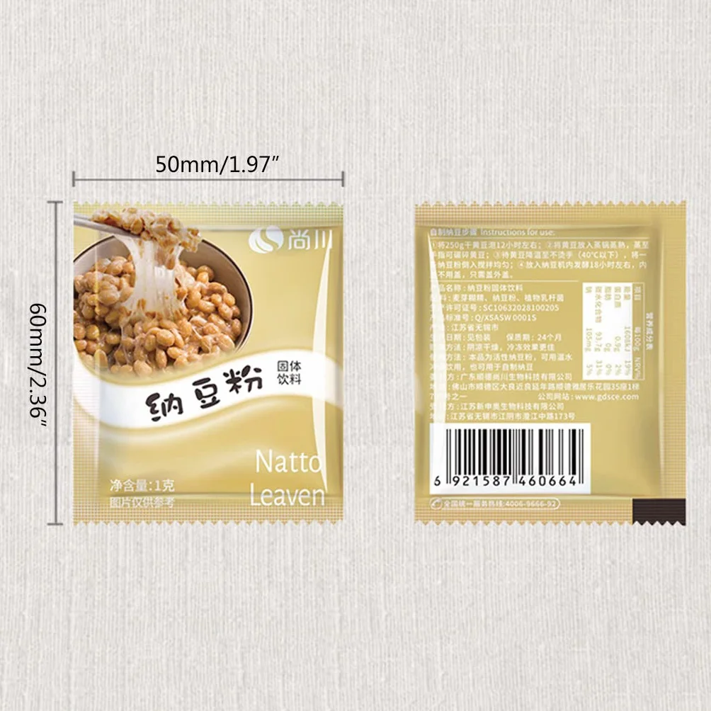 10Pcs Nattomoto Starter Giapponese Natto Fermentato Soia Polvere Per La Casa per la Salute Bacillus Subtilis Attivo Natto