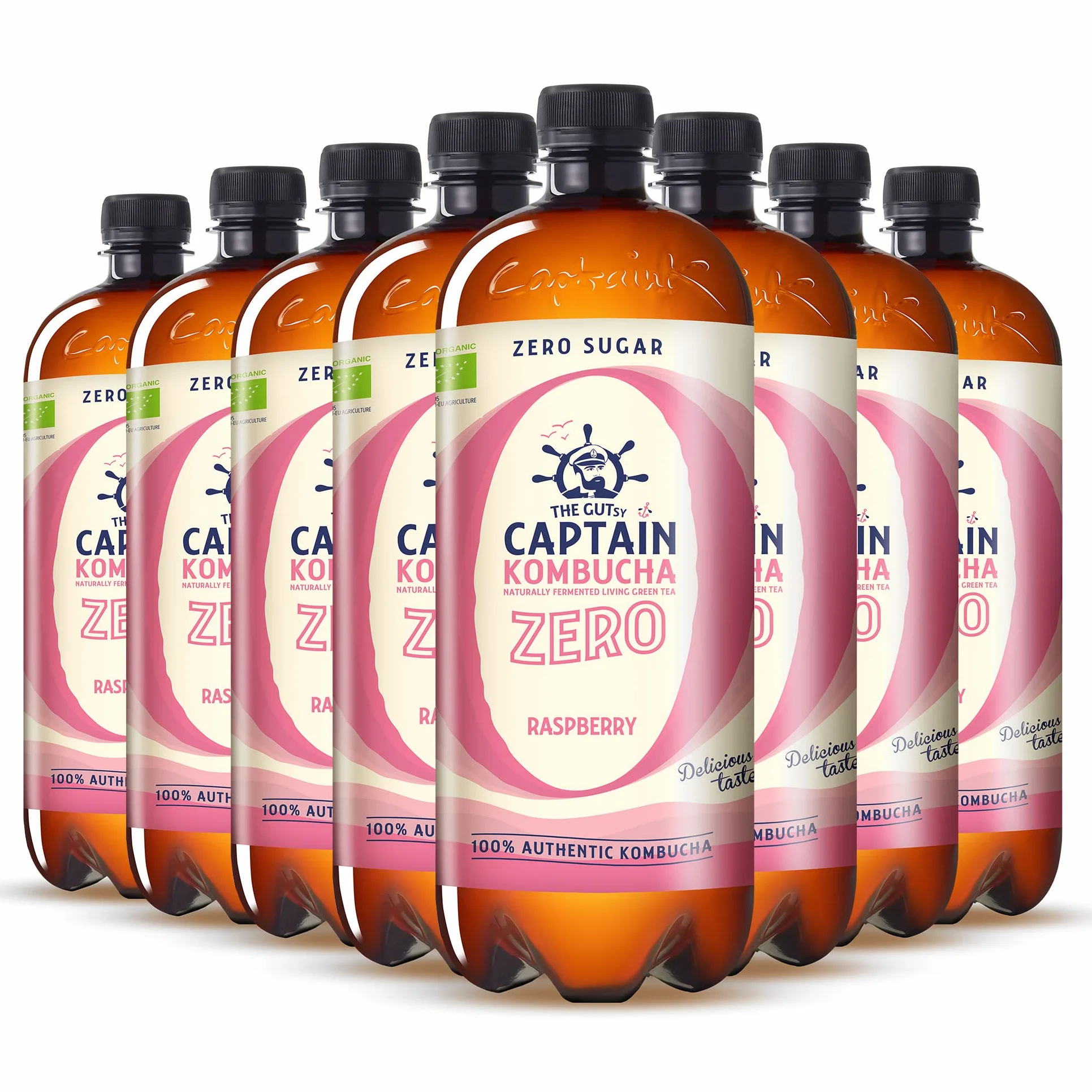 The Gutsy Captain Kombucha ZERO - Te Kombucha, ZERO zucchero, ZERO calorie, Raw Vegan - 8 x 1000 ml (MixBox)