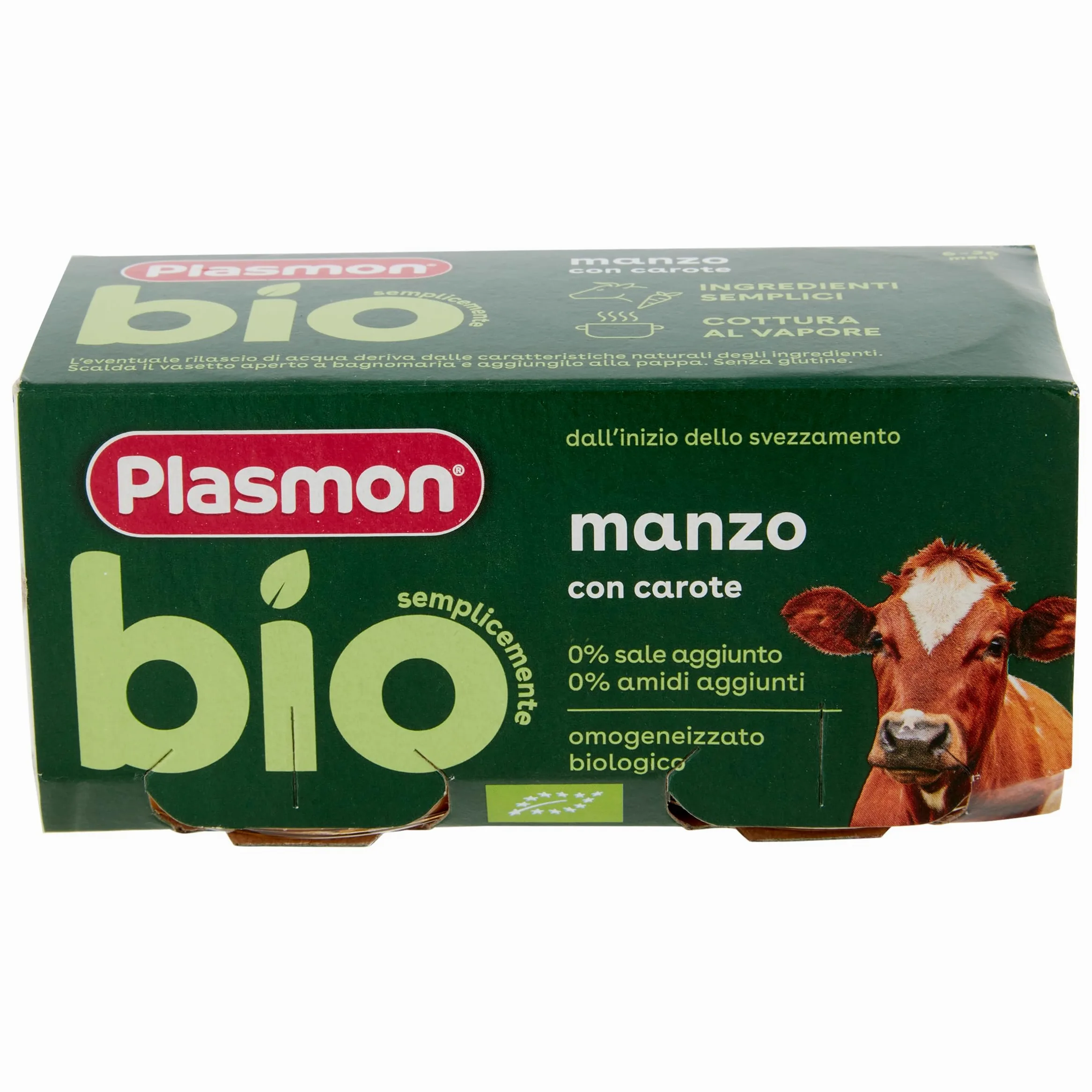 Plasmon BIO Omogeneizzato Manzo 2X80g (12 Confezioni)