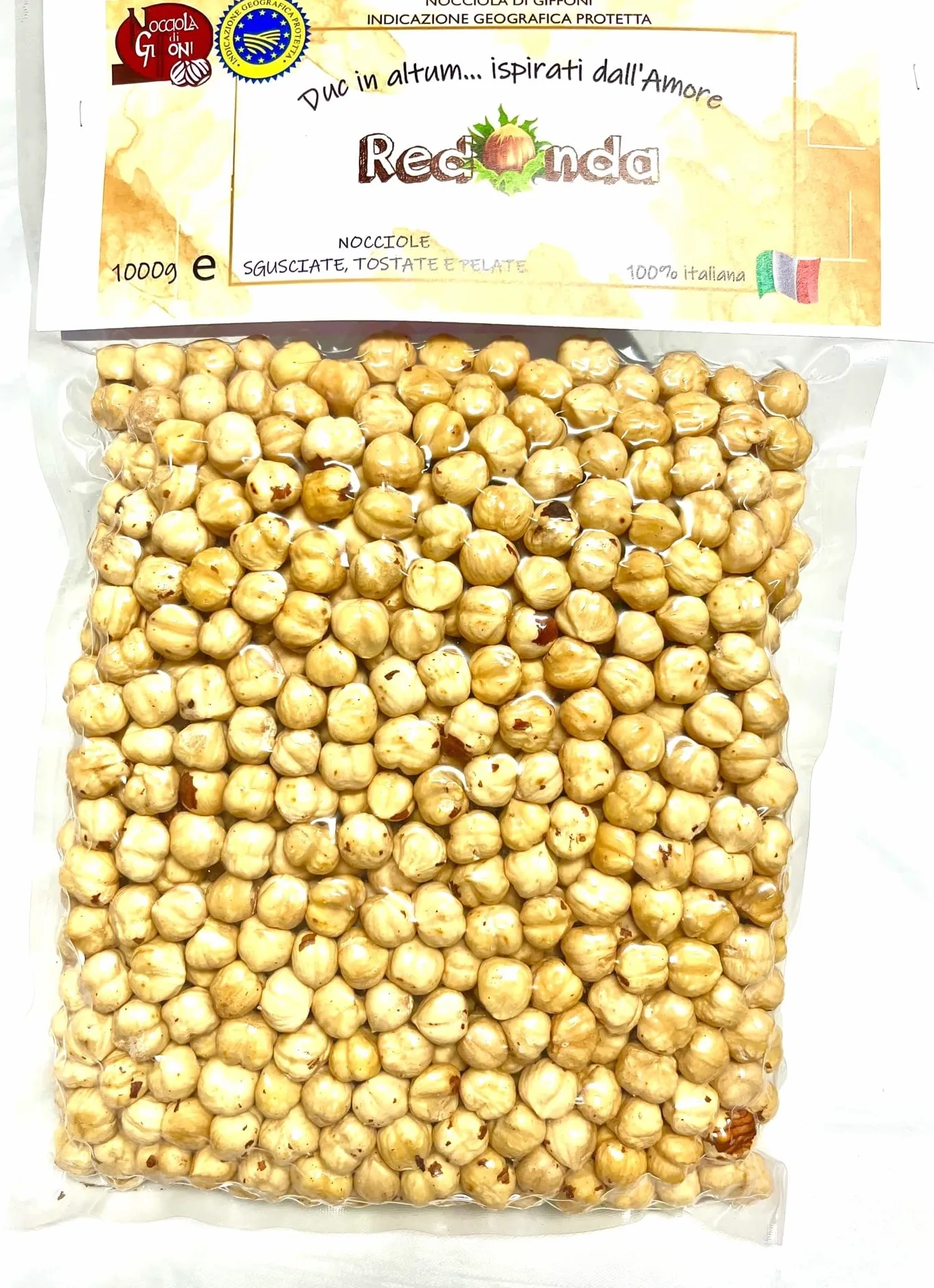 Redonda Nocciole di Giffoni IGP, sgusciate, tostate e pelate (1 Kg)