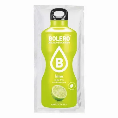 BOLERO Drinks 96 bustine da 9 grammi gusto LIME - Preparato istantaneo per Bevande con Stevia e Vitamina C e Senza Zucchero