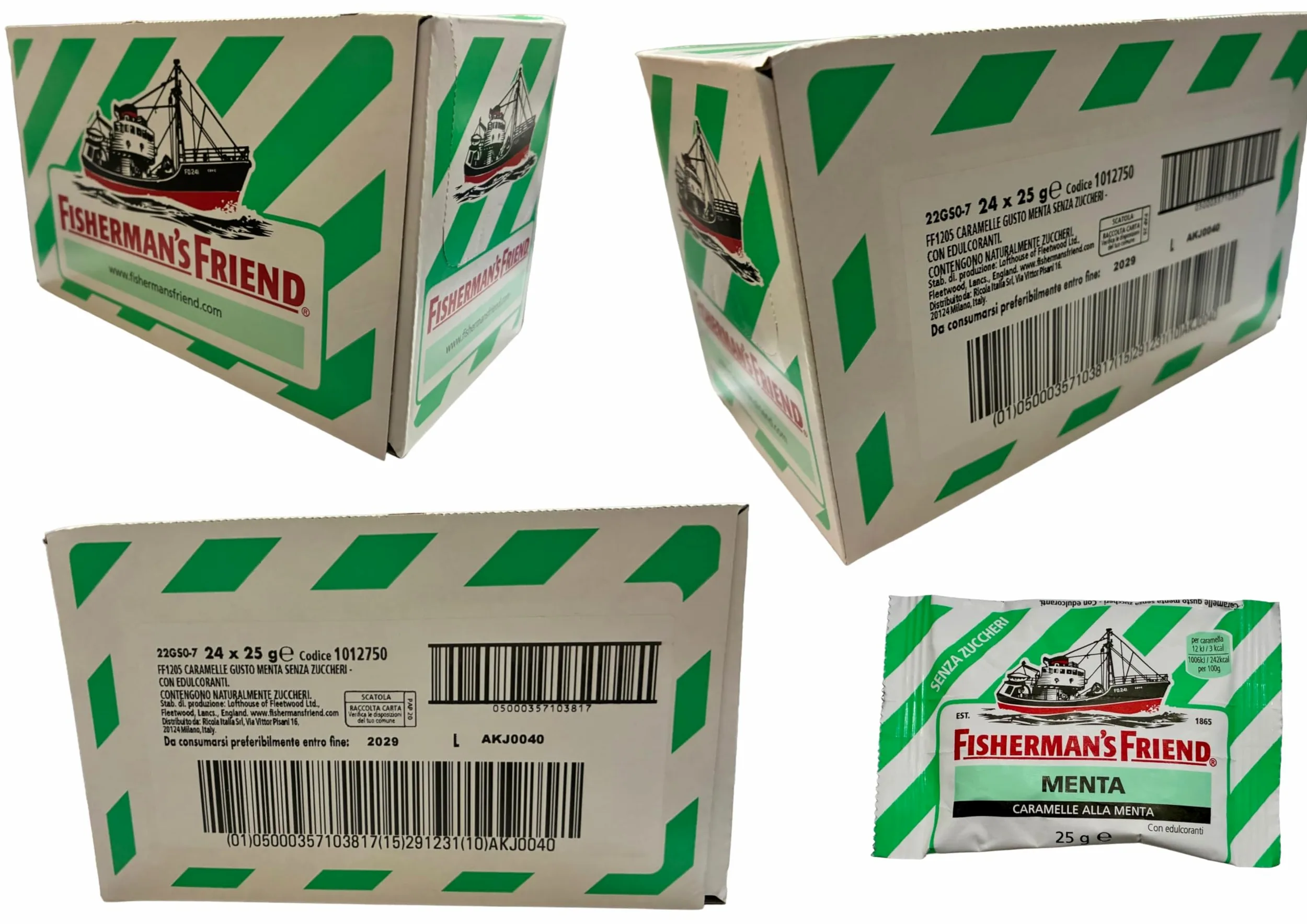 Fisherman's Friend - Pastiglie alla menta senza zuccheri, 25 g x 24 Confezioni