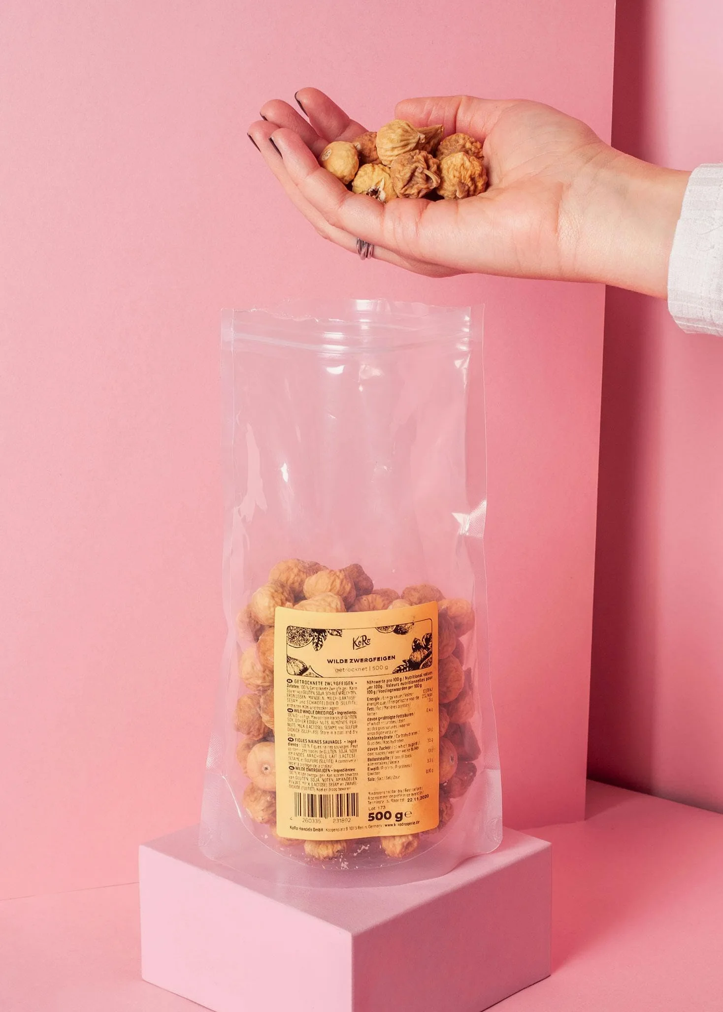 KoRo - Fichi nani selvatici 500 g - 100% frutta essiccata - Senza additivi - Senza solfiti - Nei dolci o come snack