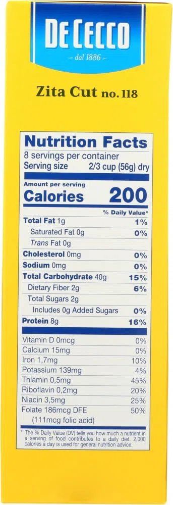 Dececco pasta Zita Cut 453,6 gram (confezione da 12)