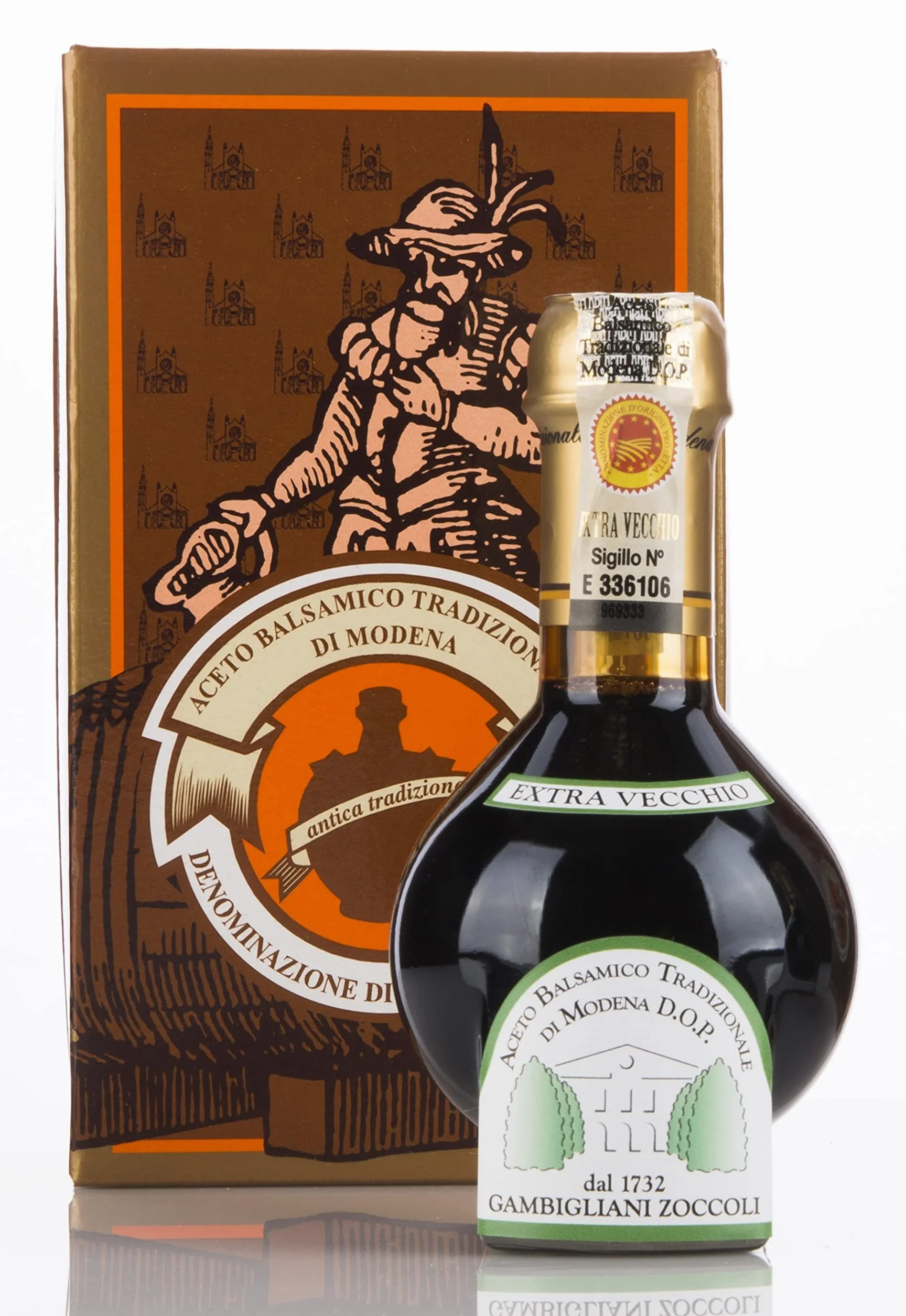 GAMBIGLIANI ZOCCOLI – ACETO BALSAMICO TRADIZIONALE DI MODENA CERTIFICATO D.O.P. OLTRE 25 ANNI D'INVECCHIAMENTO. Confezionato nel cofanetto ufficiale del consorzio produttori Antiche Acetaie