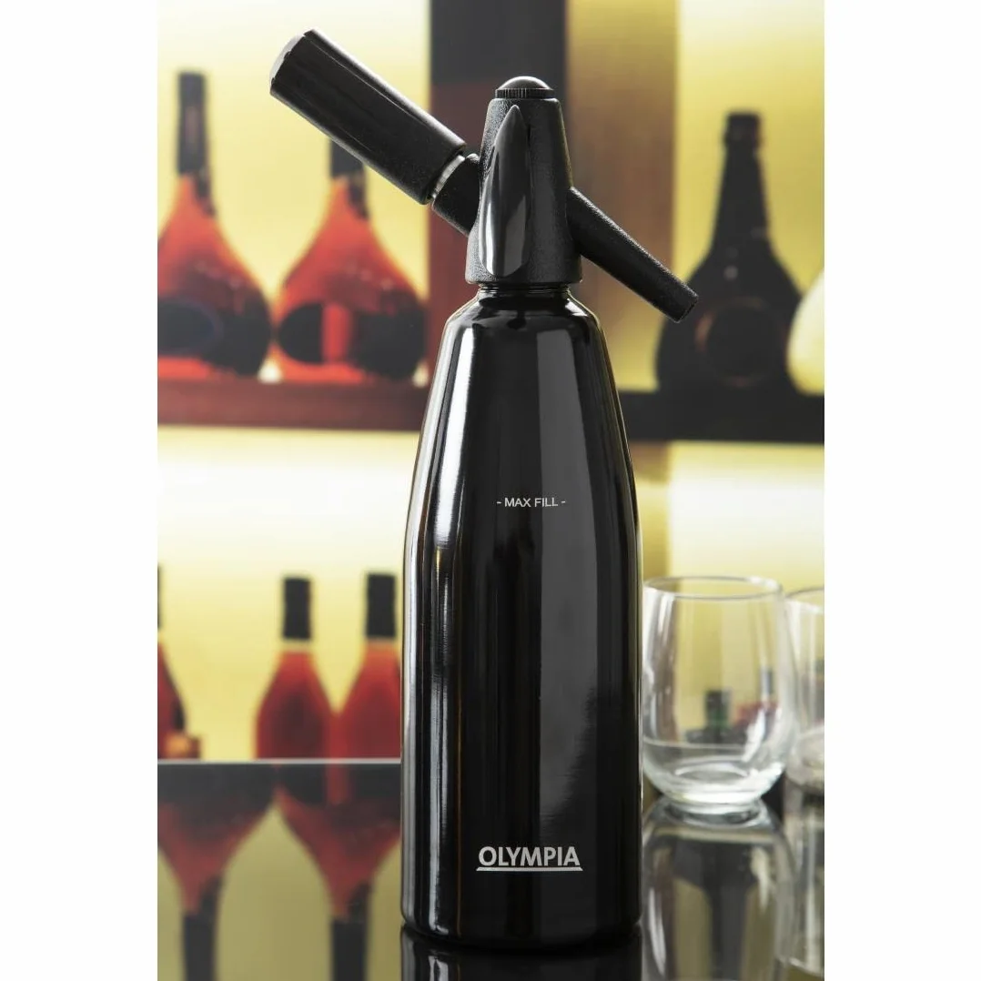 Olympia Sifone per soda nero da 1 l, con nuove funzioni utili per una migliore esperienza