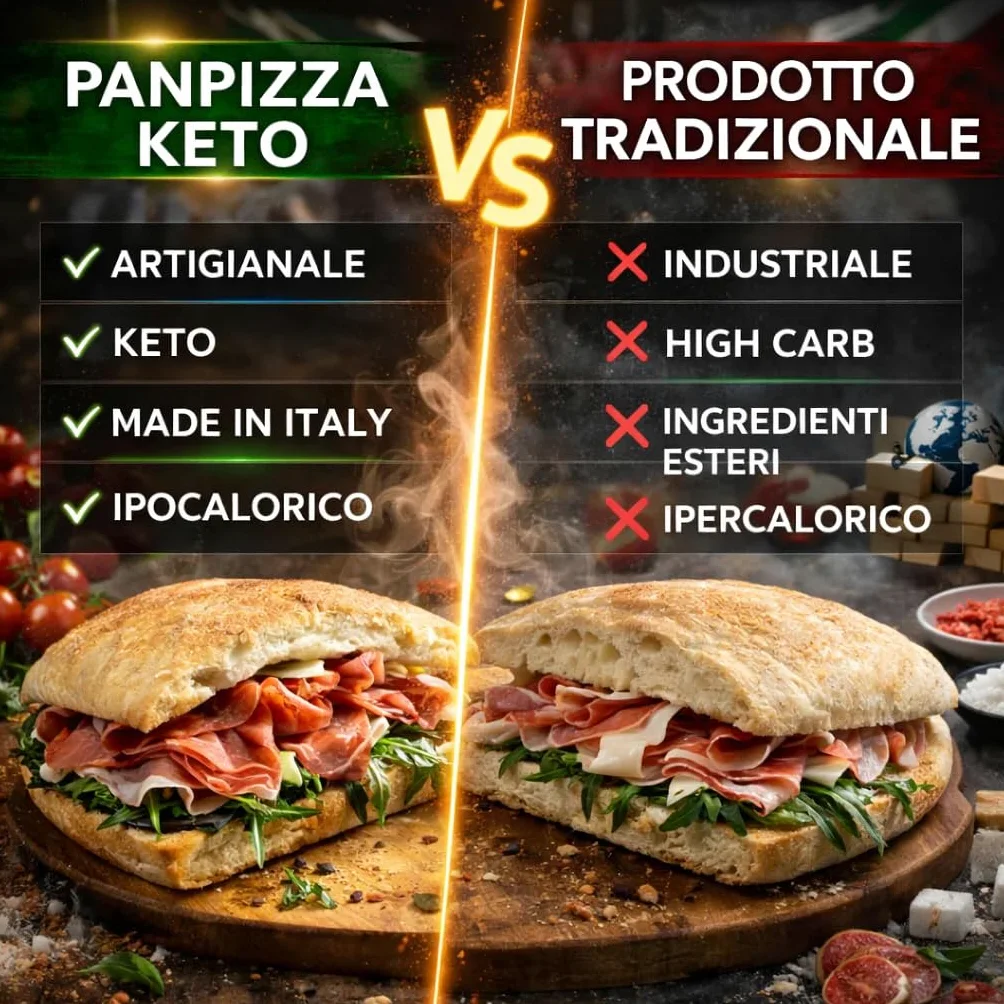 RevoPanPizza Keto Low Carb, Panpizza Cheto Proteica 50g, Solo 2.3% Carboidrati, Senza Conservanti e Coloranti, OGM Free - 4 Confezioni da 2 PanPizza ciascuna - 1 PanPizza da 50g