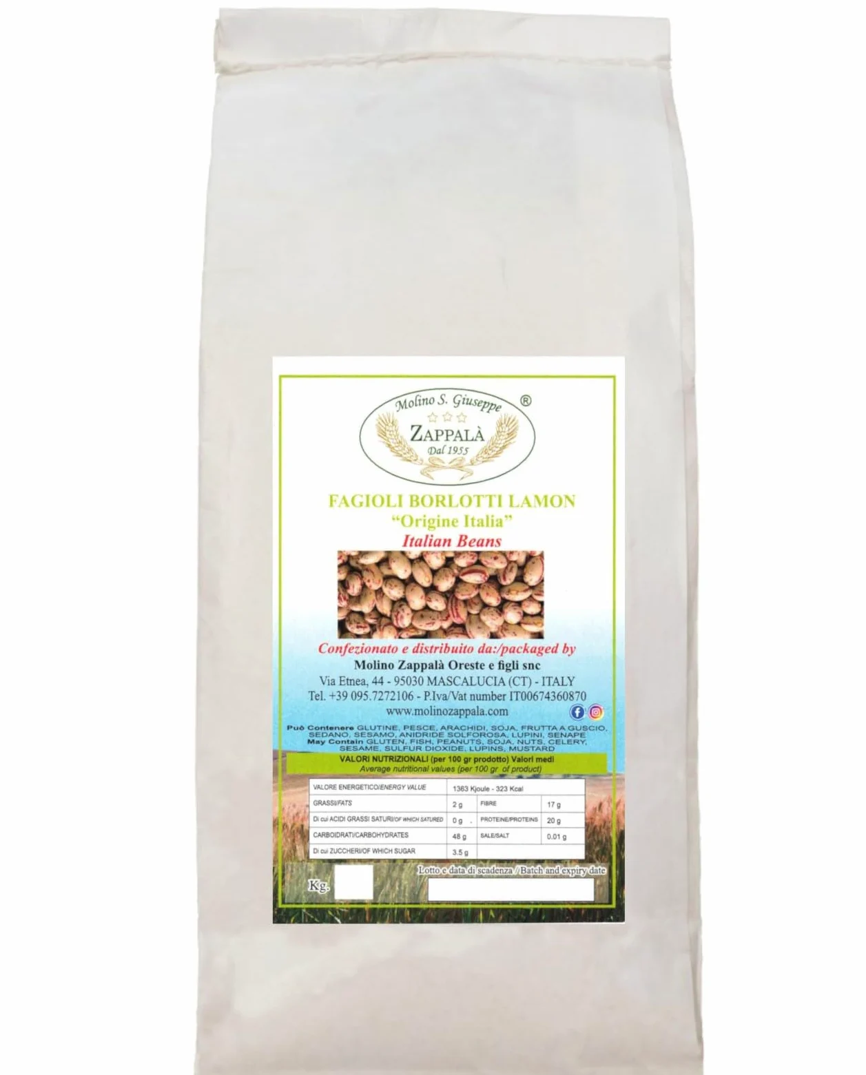 5Kg Fagioli Borlotti Lamon "Origine Italia"