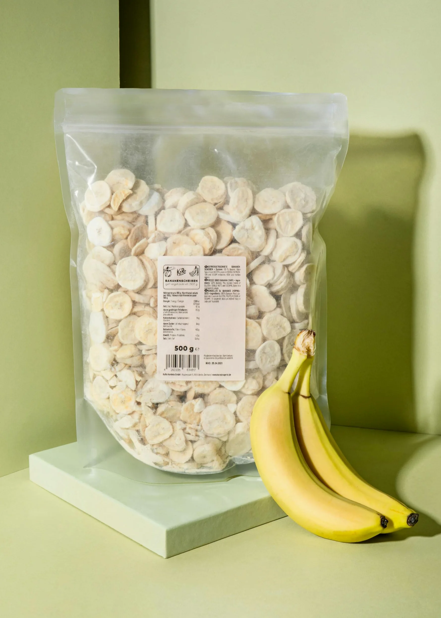 KoRo - Banane a fettine liofilizzate 500 g - croccanti e 100% naturali - solo frutta - senza additivi