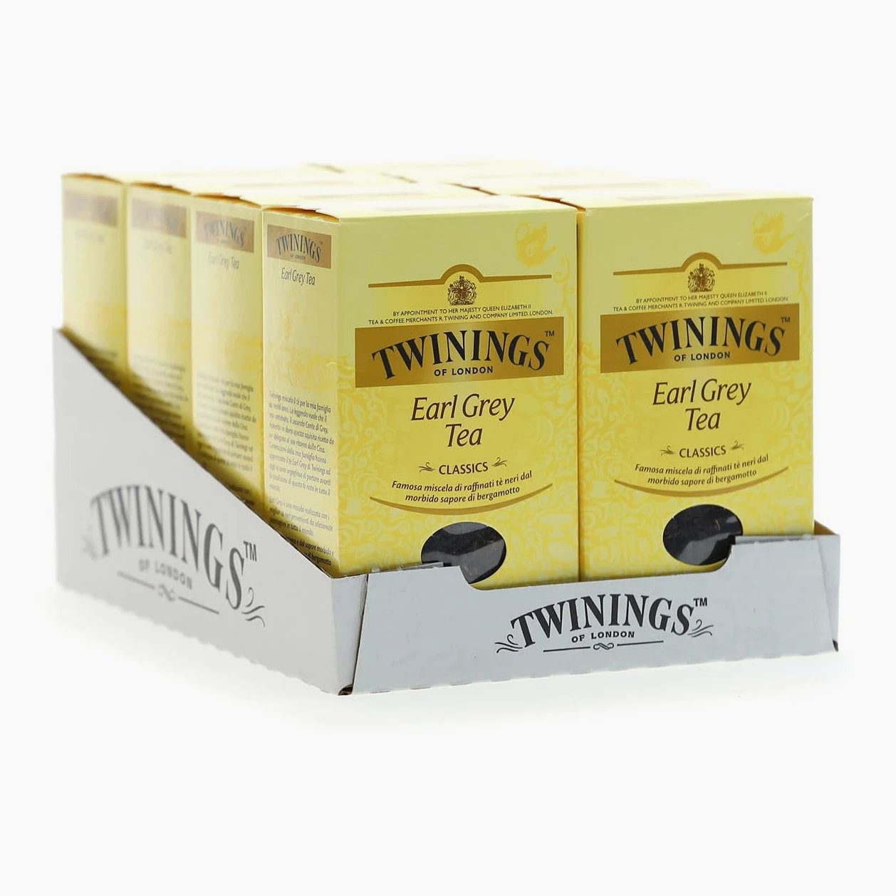 Twinings, Earl Grey Tea Sfuso, Miscela di Tè Neri Selezionati con Aroma al Bergamotto, Gusto Morbido e Bilanciato, Infusi e Tisane, 8 Confezioni Convenienza da 100 g (800 g totali)