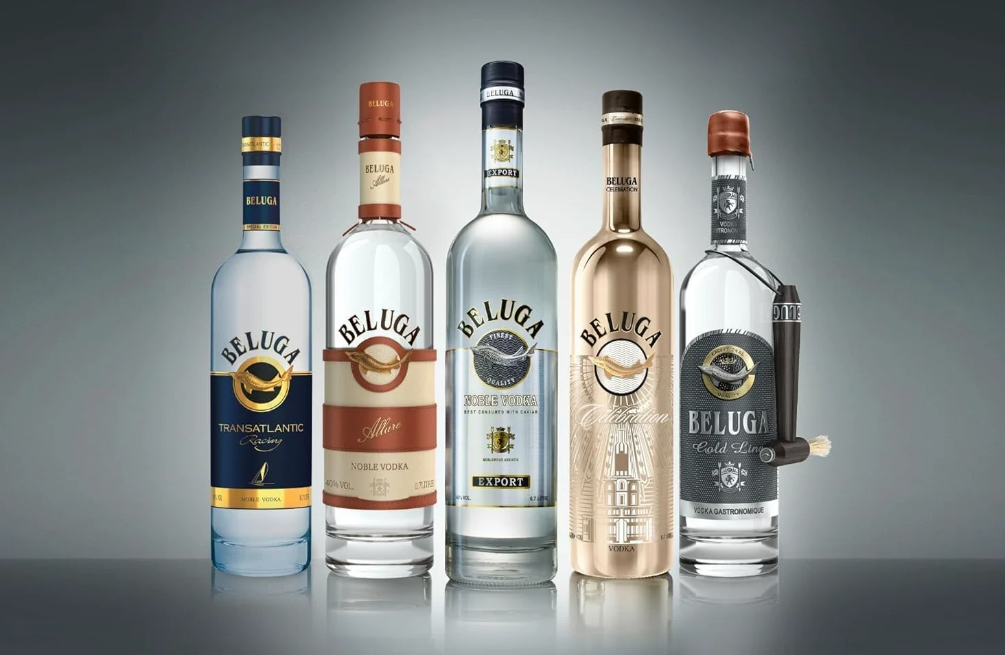 Beluga Gold Line 70cl – Vodka pregiata in Limited Edition, bottiglie numerate in serie. 40% vol.