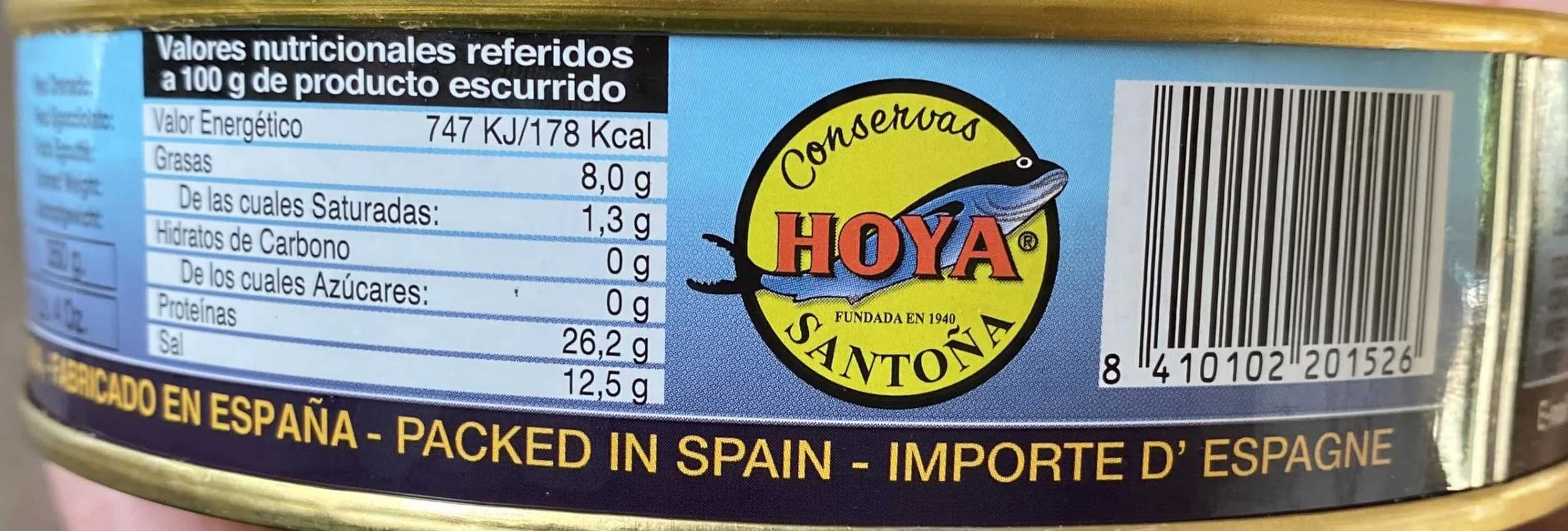 Hoya Santoña Acciughe del Cantabrico - Grandi Filetti di Alici sott'olio di Oliva selezionate di grandi dimensioni XL 00. (500g)