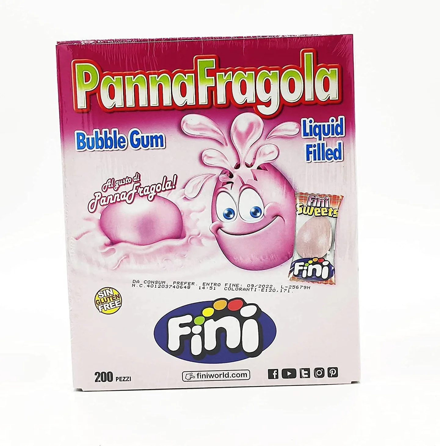 Fini Boom Panna Fragola Bubble Gum box 200pz
